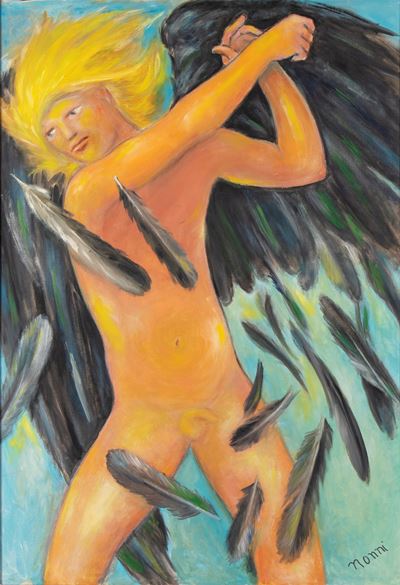 Icaro, olio su tela, 100 x 70 cm