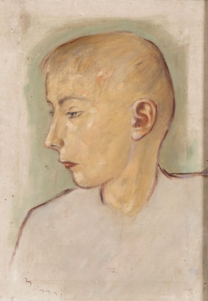 Francesco Nonni - Volto di fanciullo, olio su tela