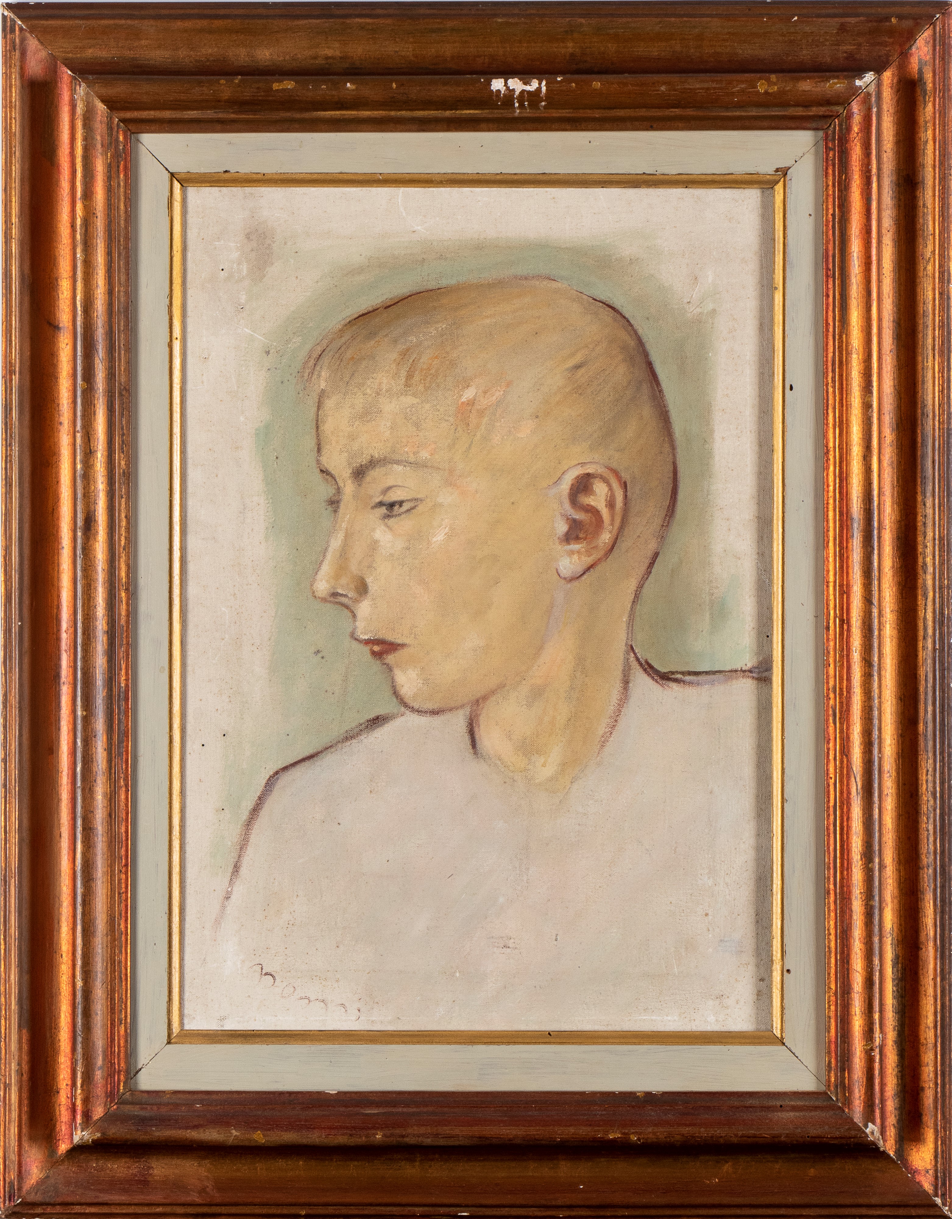 Francesco Nonni - Volto di fanciullo, olio su tela