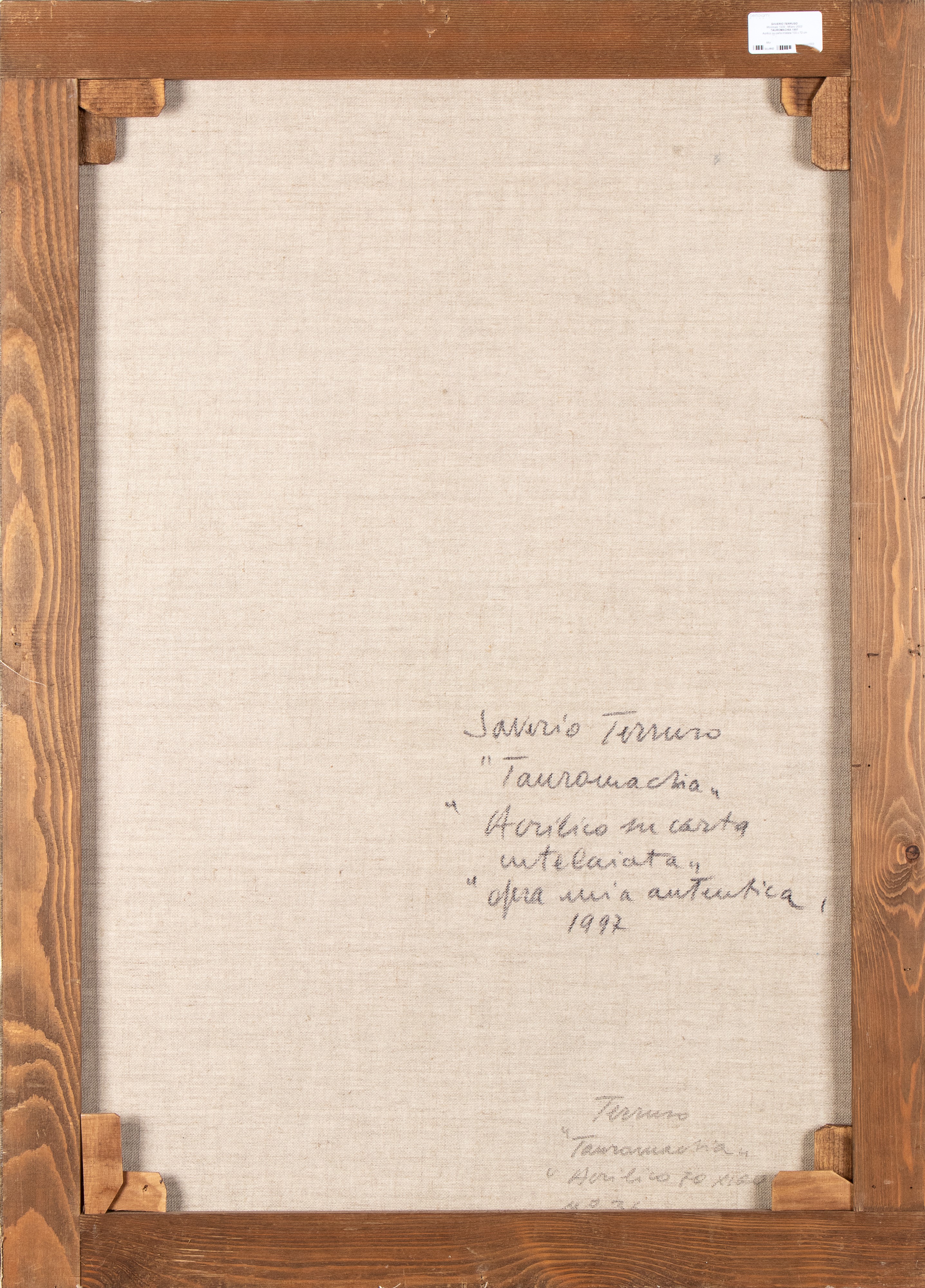 Saverio Terruso - Tauromachia - Acrilico su carta intelata