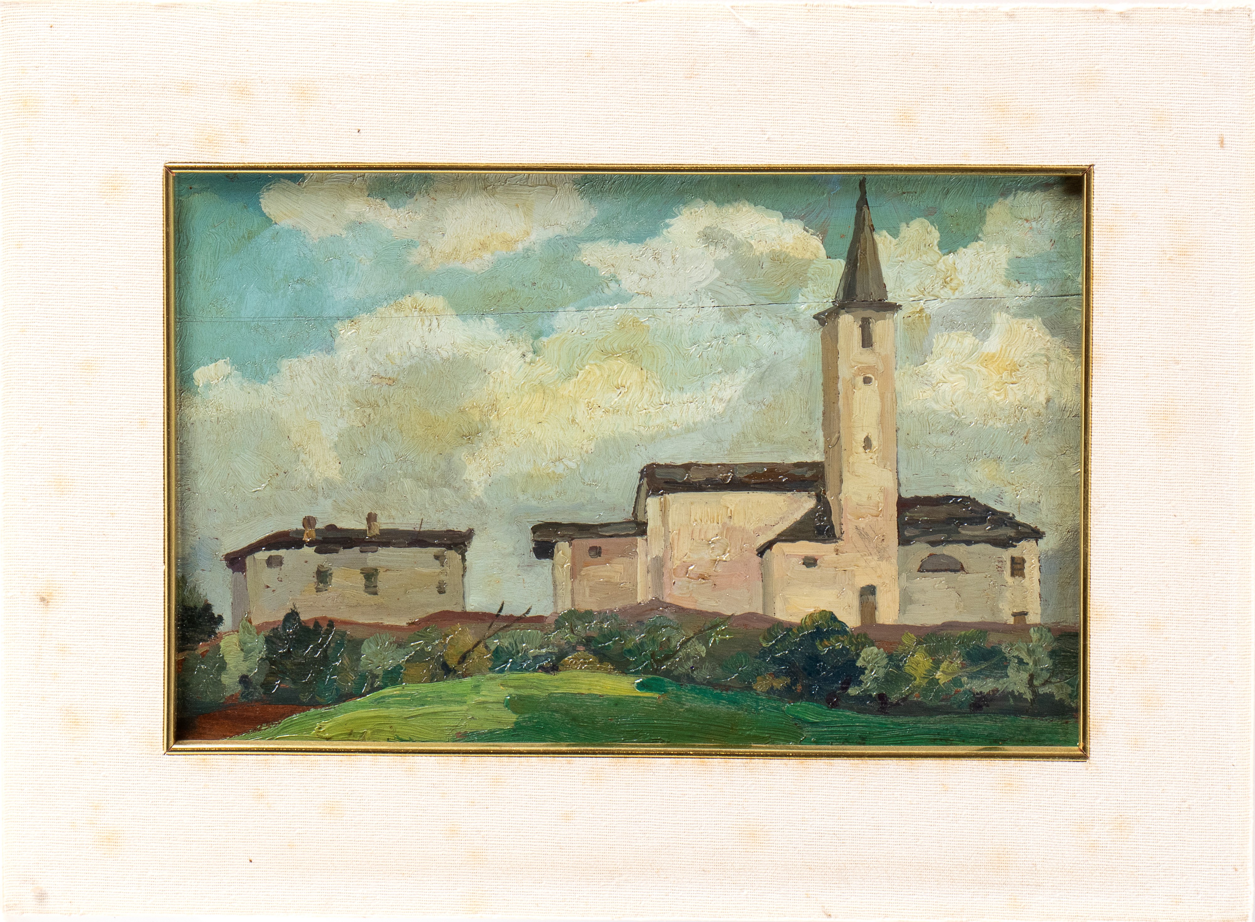 Paesaggio con villaggio turrito