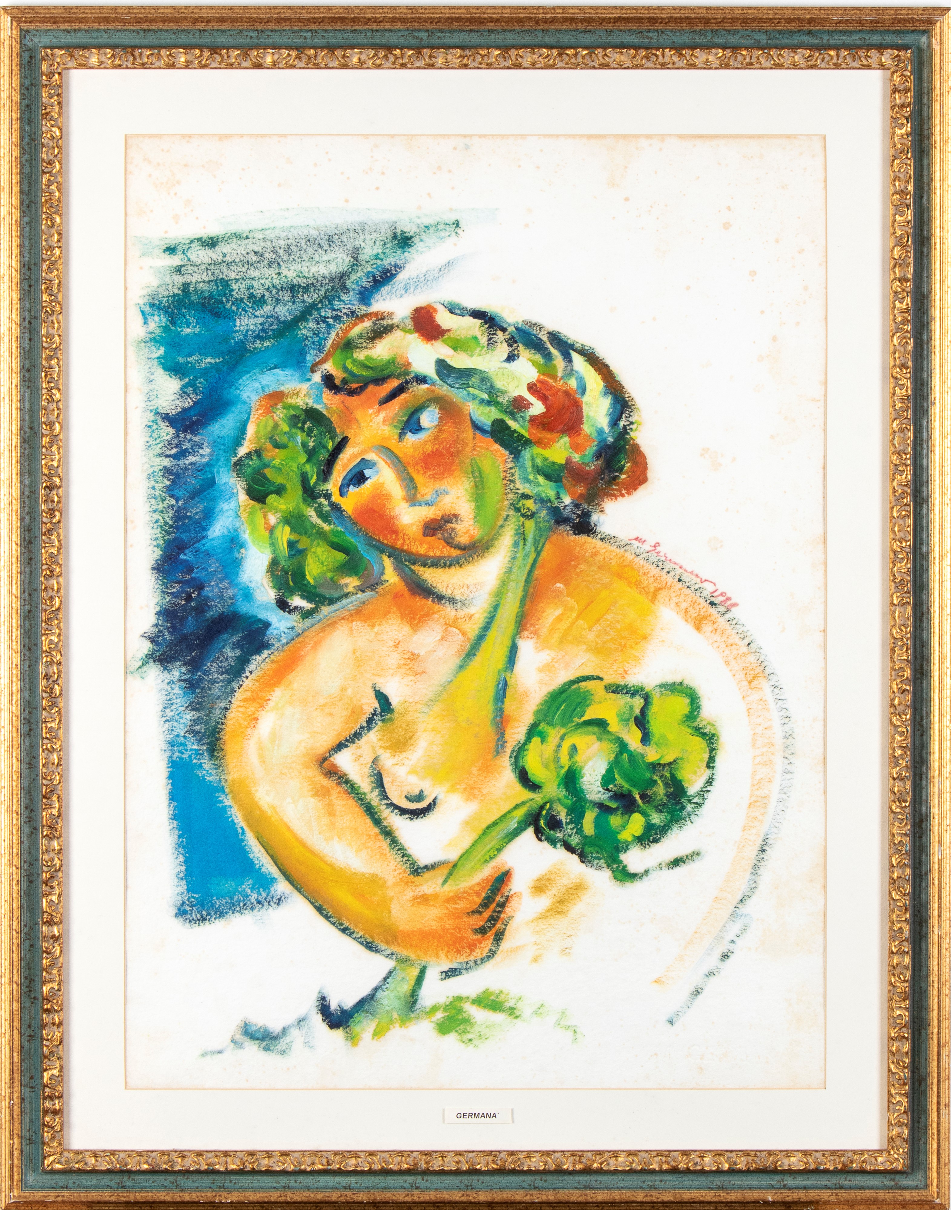Mimmo Germanà - Senza titolo (olio su carta, 1988)
