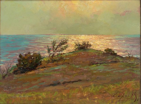 CARLO FOLLINI - Landascape at sunset