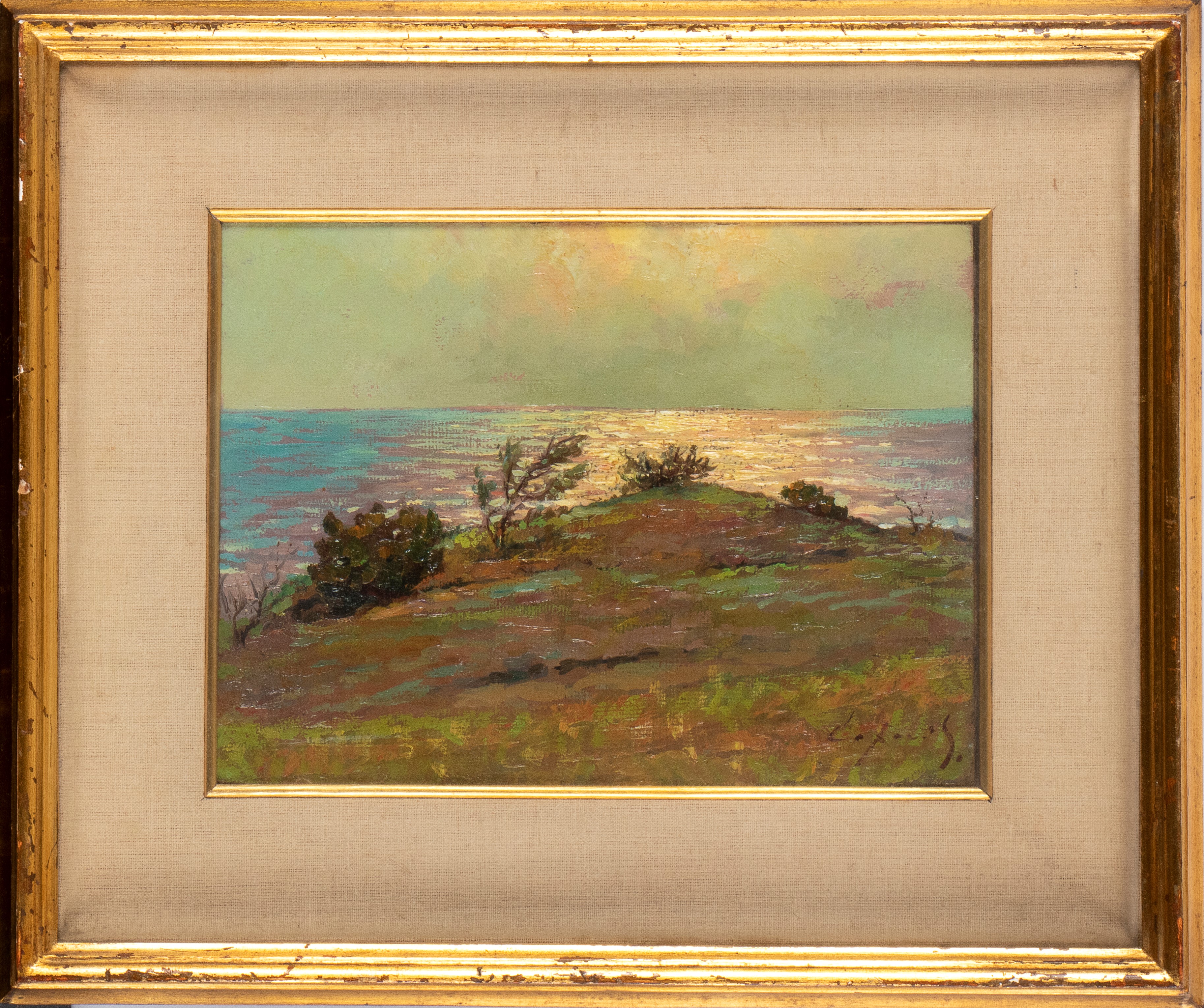 Paesaggio al tramonto sul mare