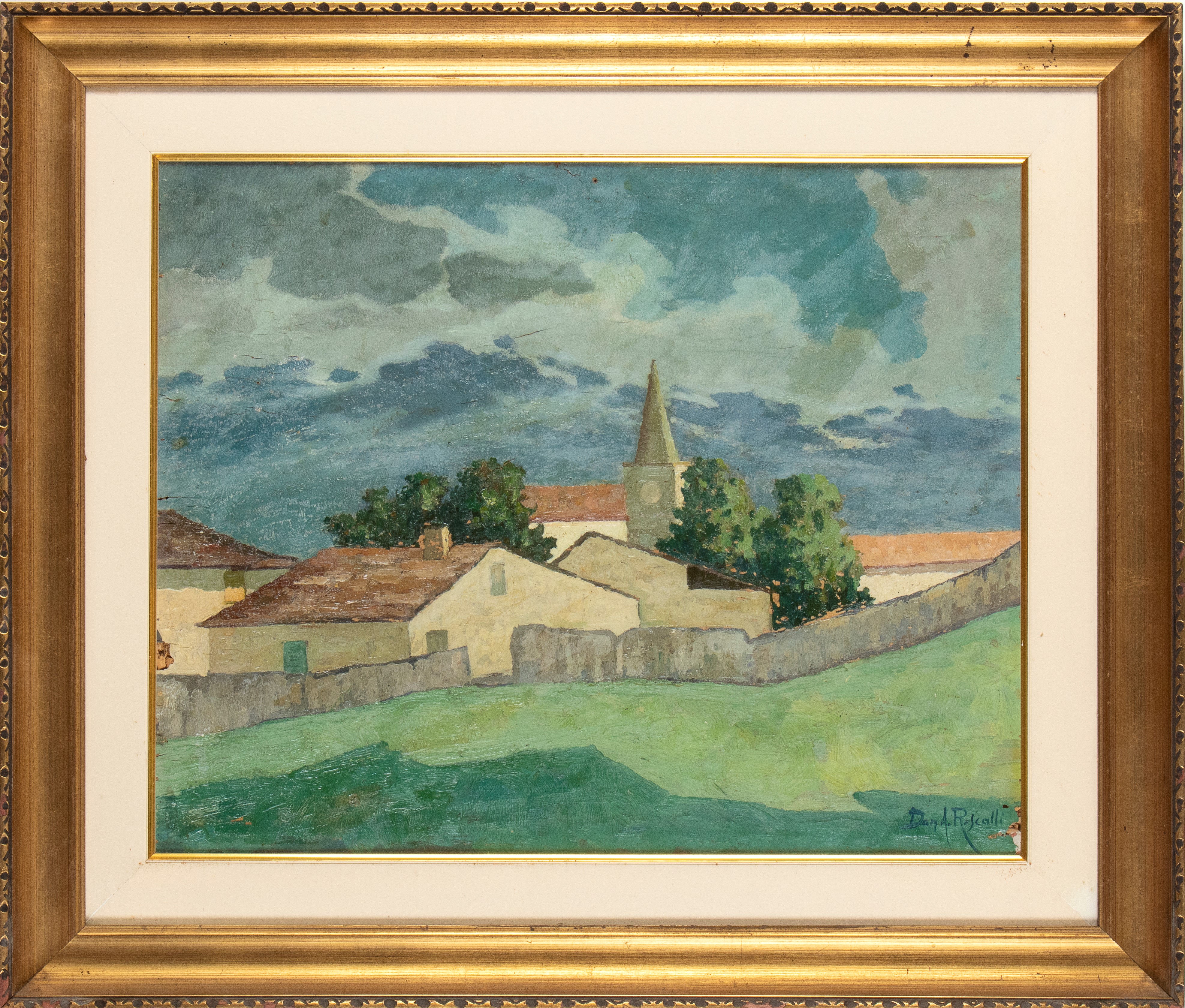 Paesaggio con vista di paese