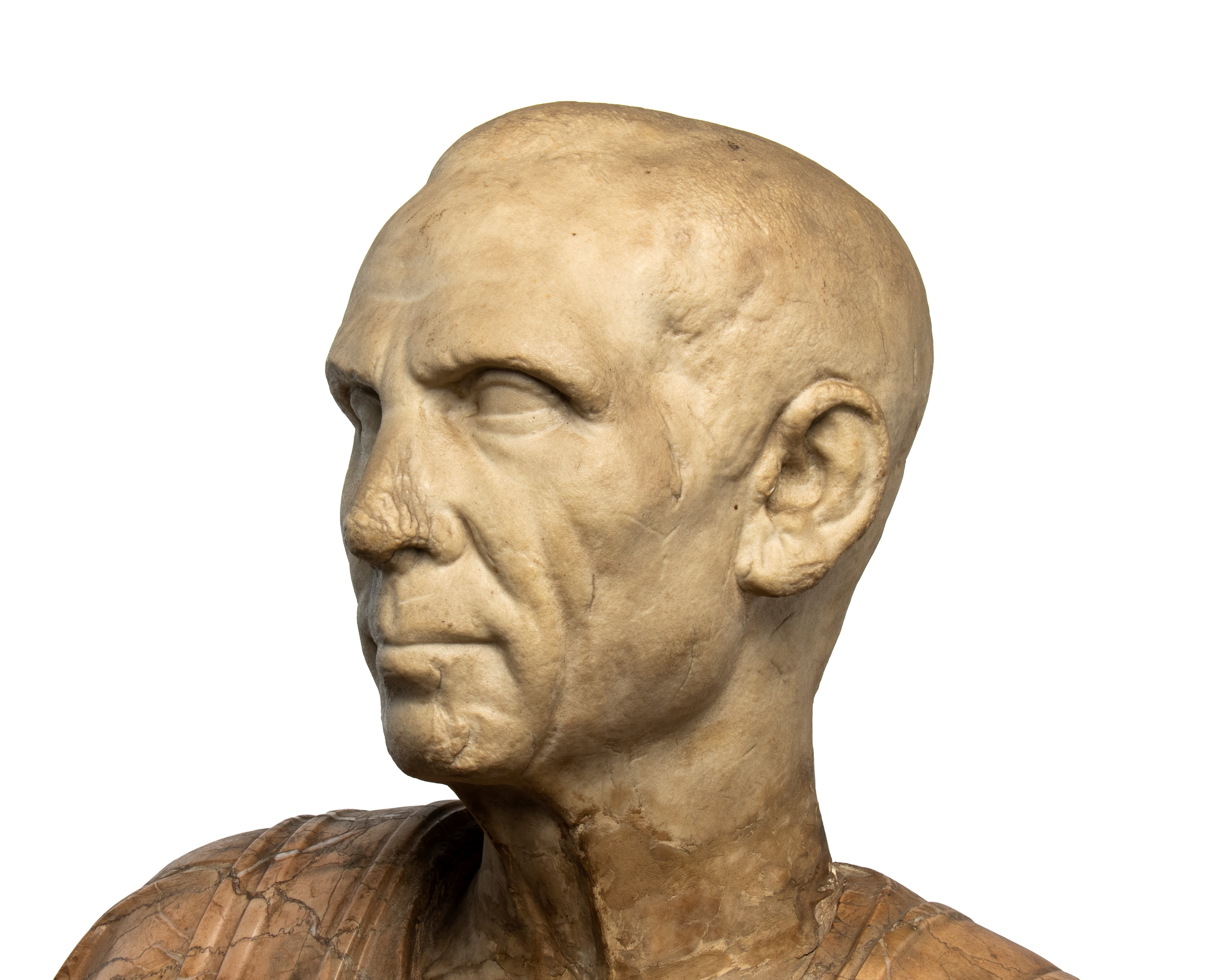 Scultore anonimo del XVII secolo, Busto marmoreo raffigurante Giulio Cesare