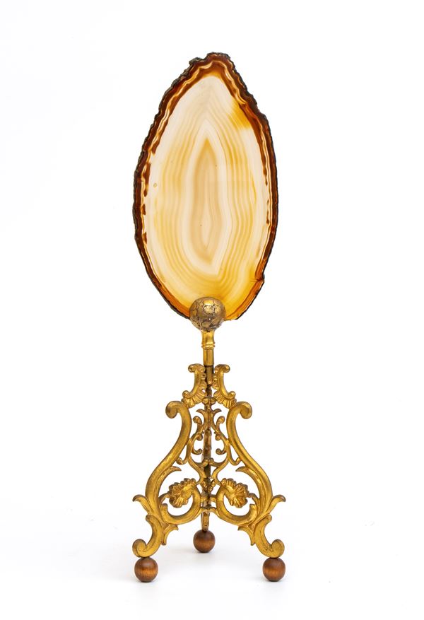 Fetta di agata su base metallo