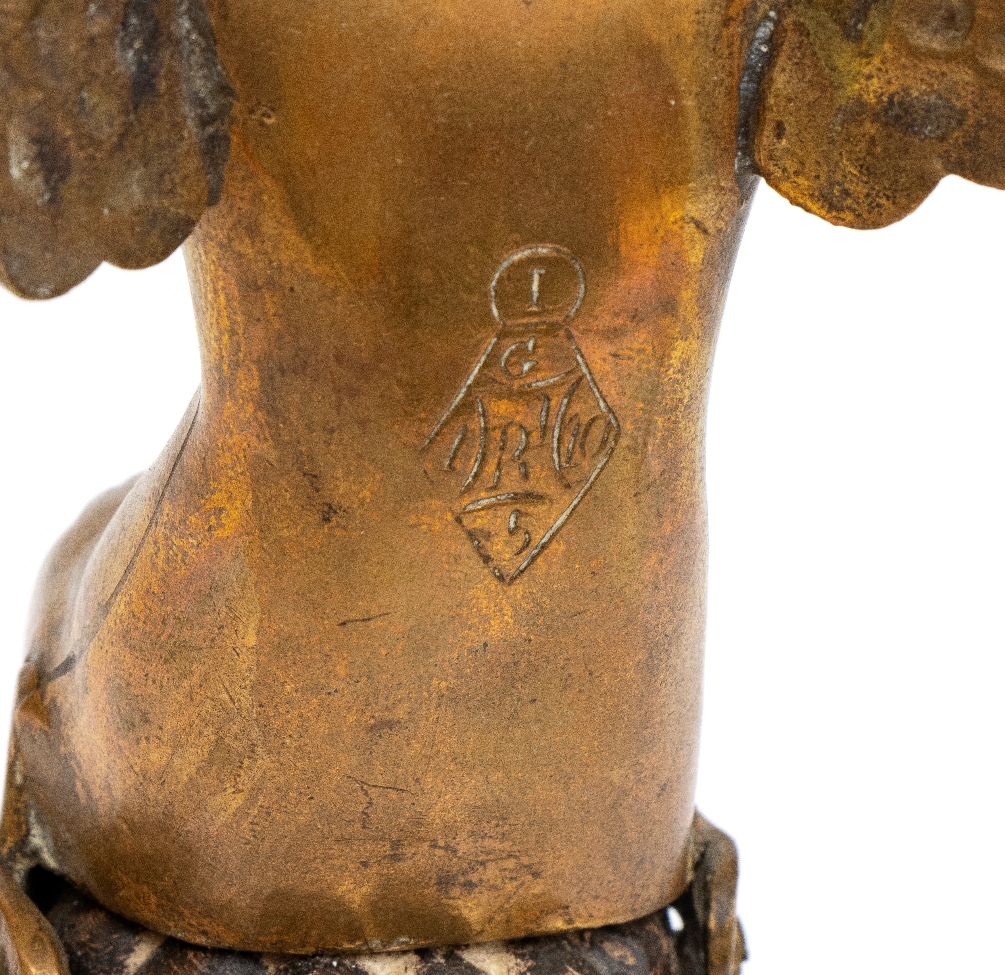 Scultura inglese, Figura femminile alata in bronzo dorato, seconda metà del XIX secolo