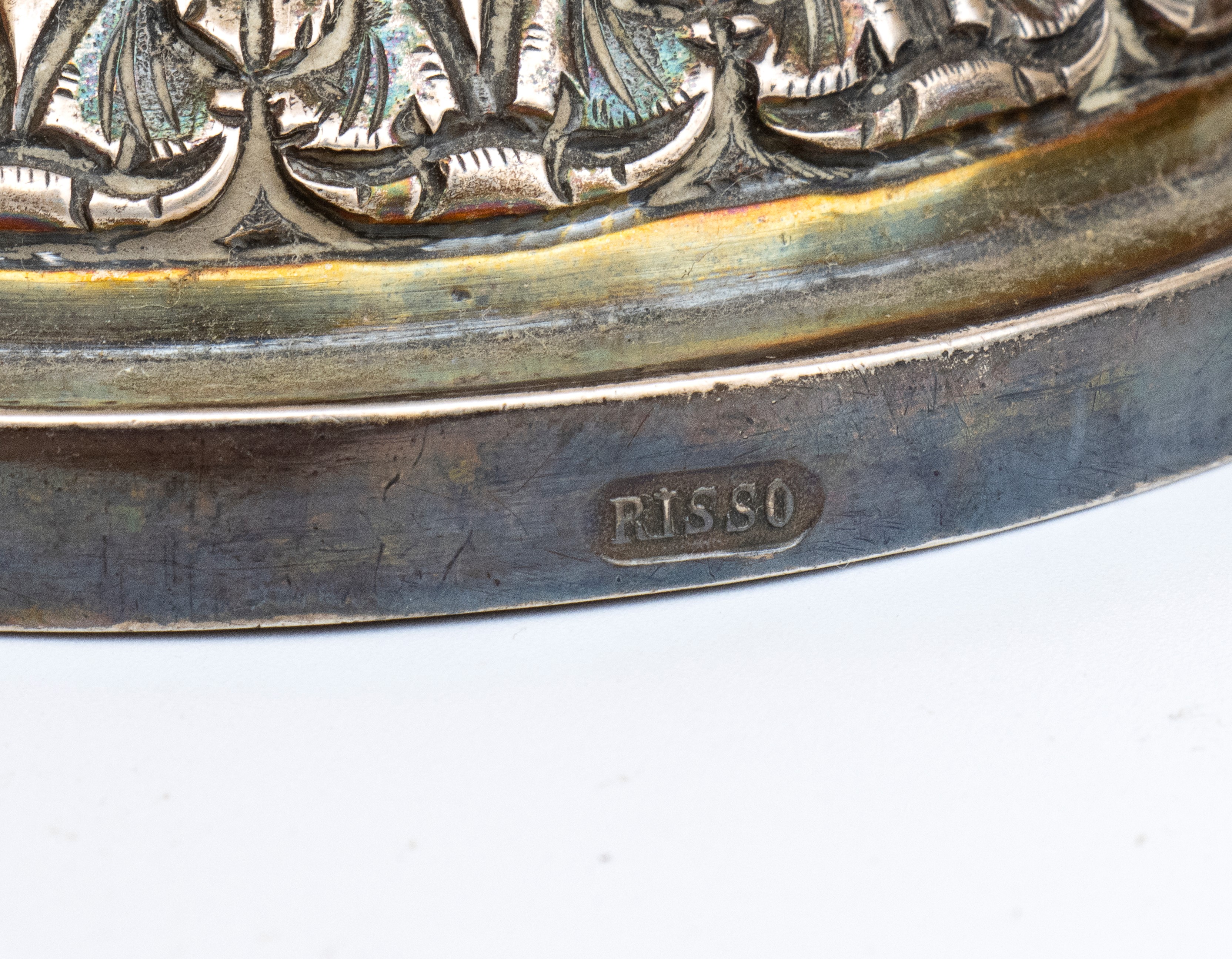 Coppa/ Bicchiere in porcellana cinese con montatura in argento italiano