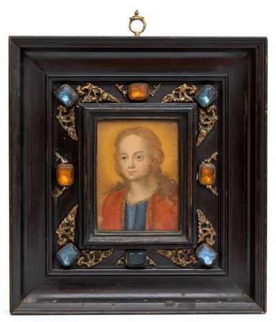 Cristo fanciullo, olio su vetro