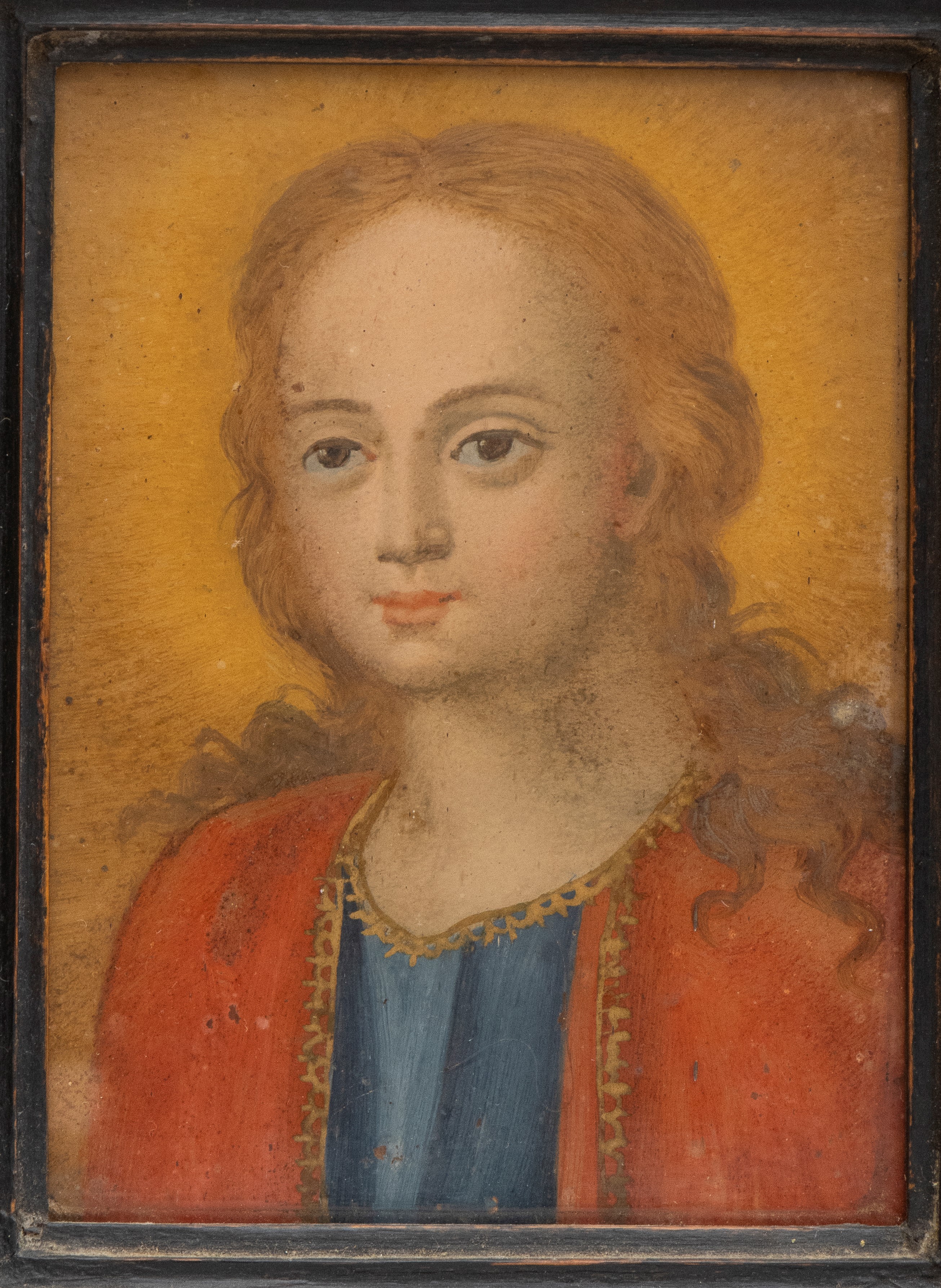 Artista Centro-italiano, XVII Secolo - Cristo fanciullo, olio su vetro