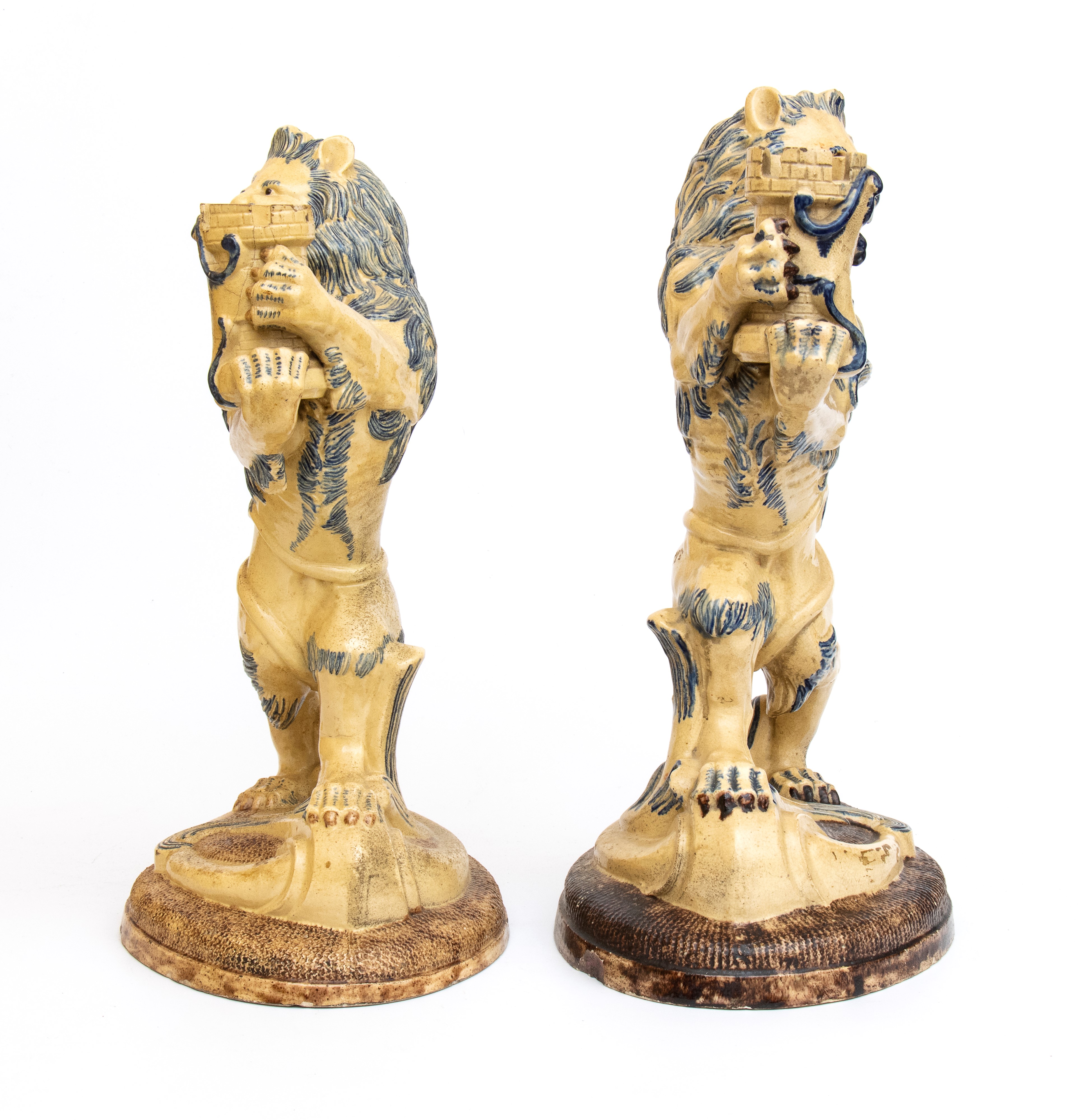 Coppia di candelieri in ceramica firmata “Gallé” – Saint-Honoré-les-Bains