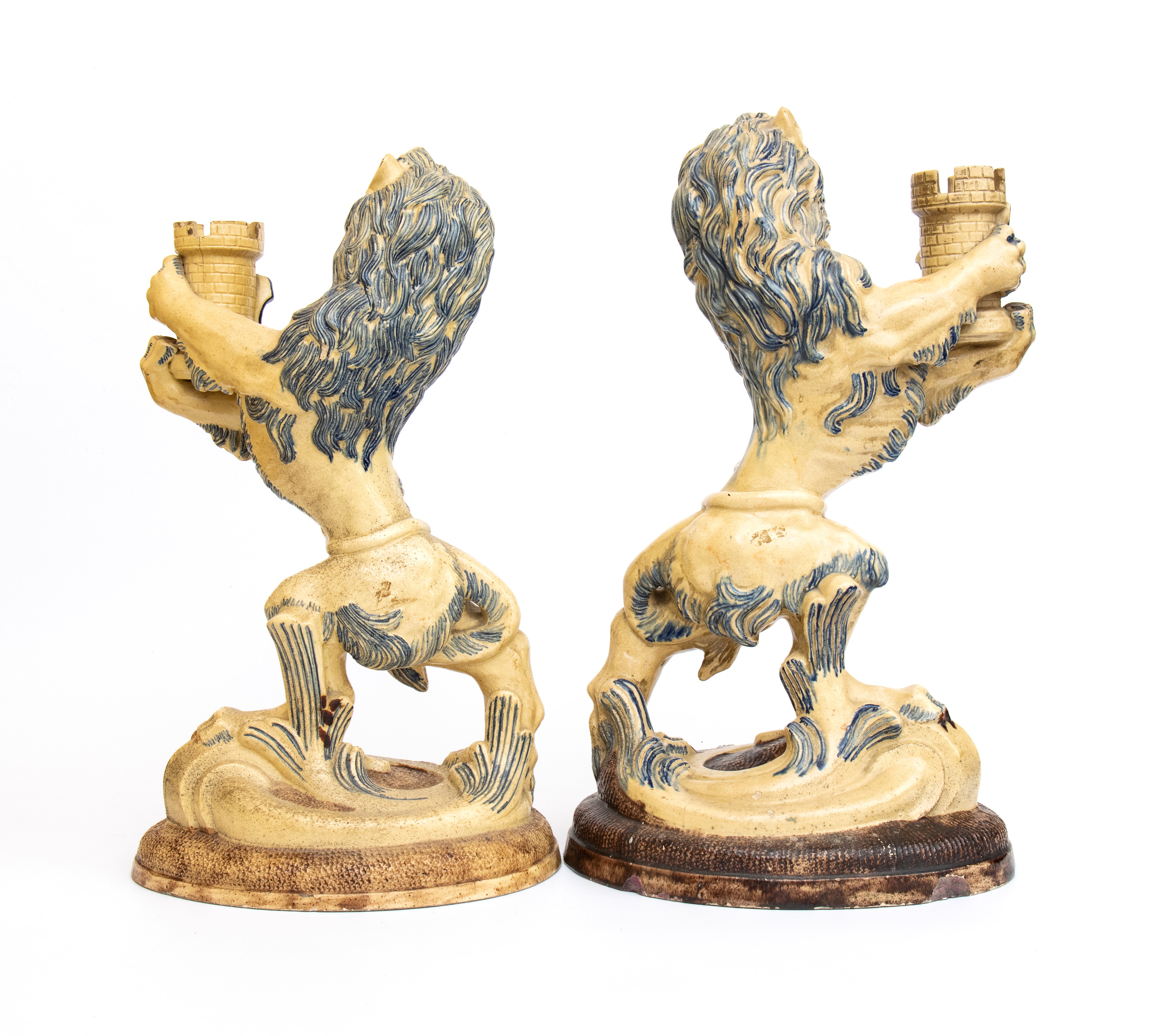 Coppia di candelieri in ceramica firmata “Gallé” – Saint-Honoré-les-Bains