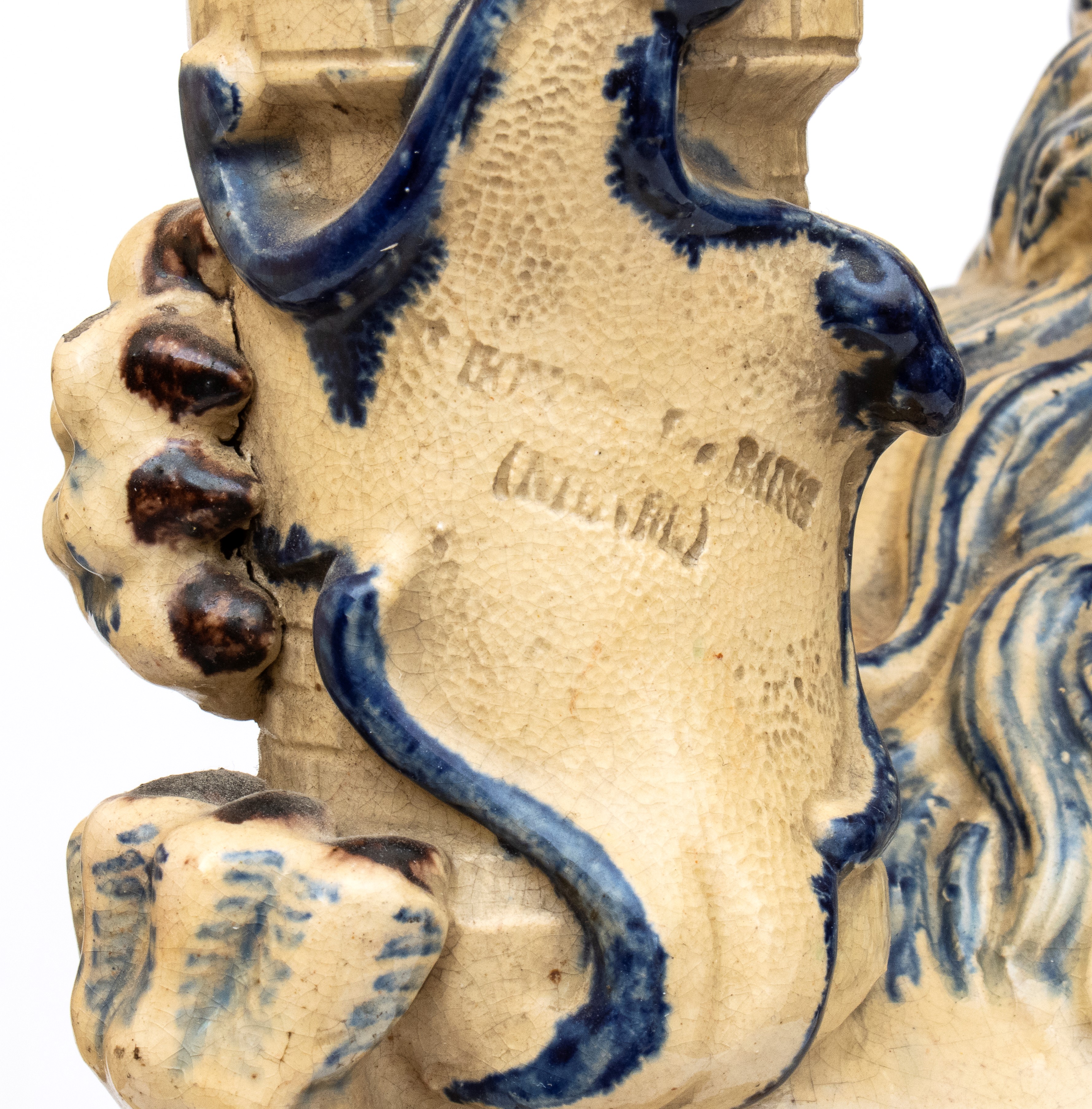 Coppia di candelieri in ceramica firmata “Gallé” – Saint-Honoré-les-Bains