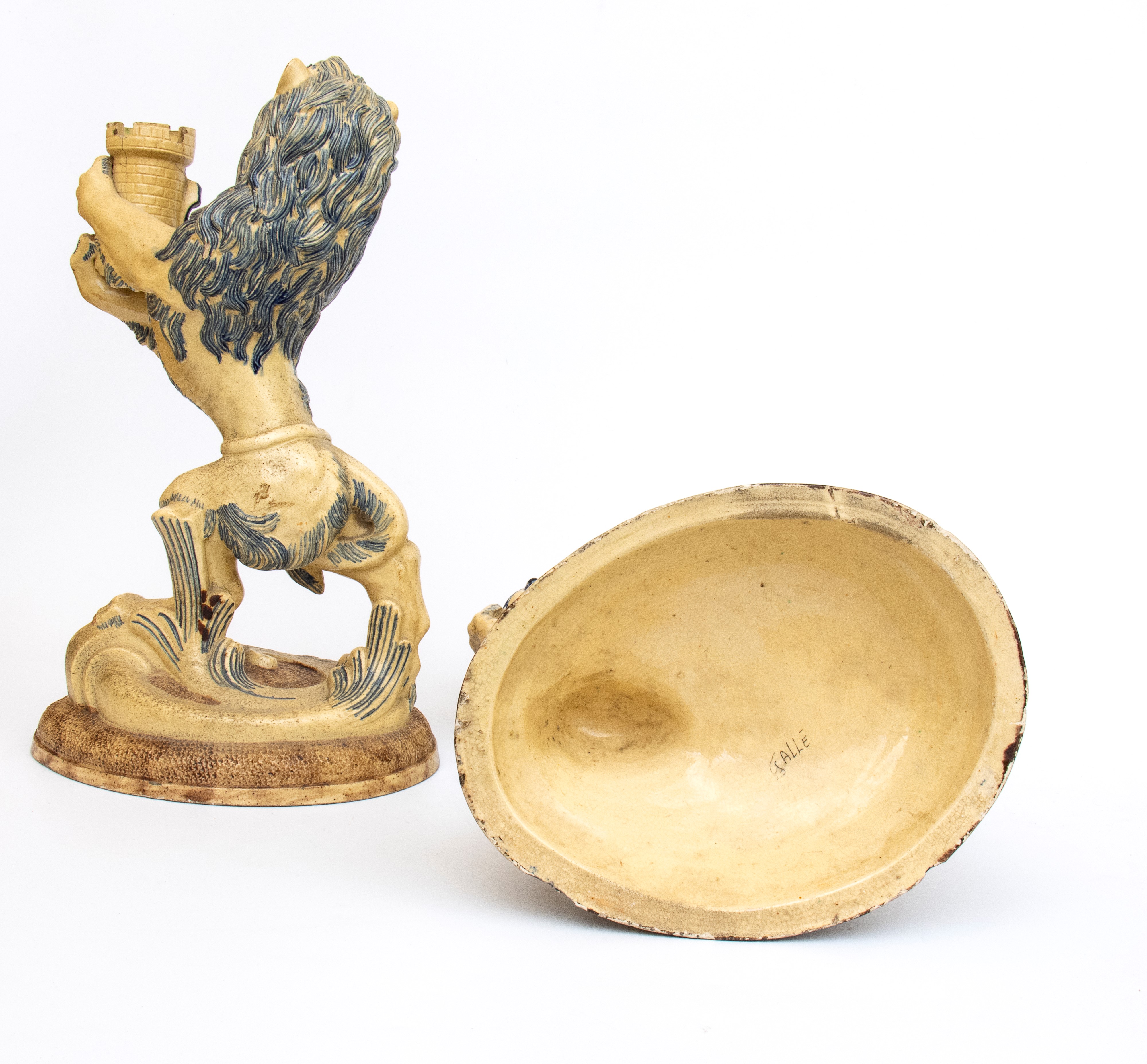 Coppia di candelieri in ceramica firmata “Gallé” – Saint-Honoré-les-Bains