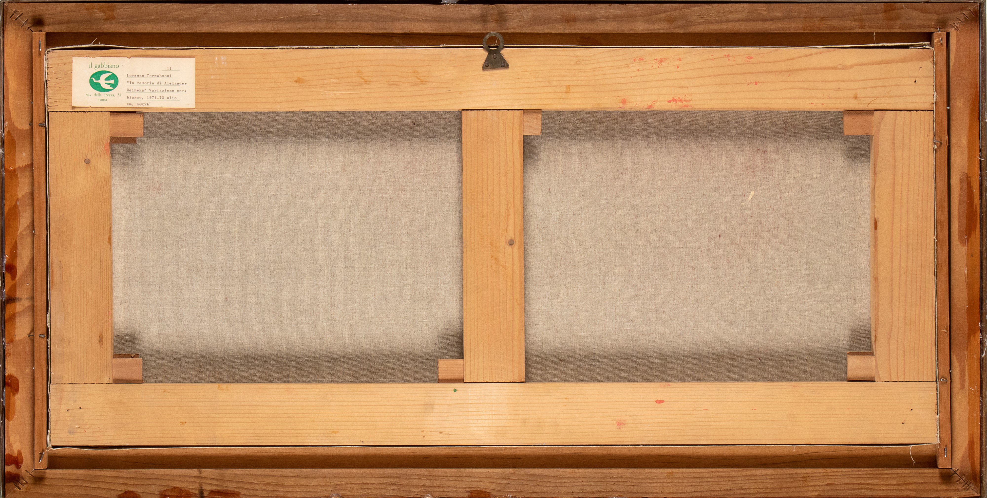 Lorenzo Tornabuoni - In memoria di Alexander Deineka, olio su tela, 40 x 90 cm, 1971/72