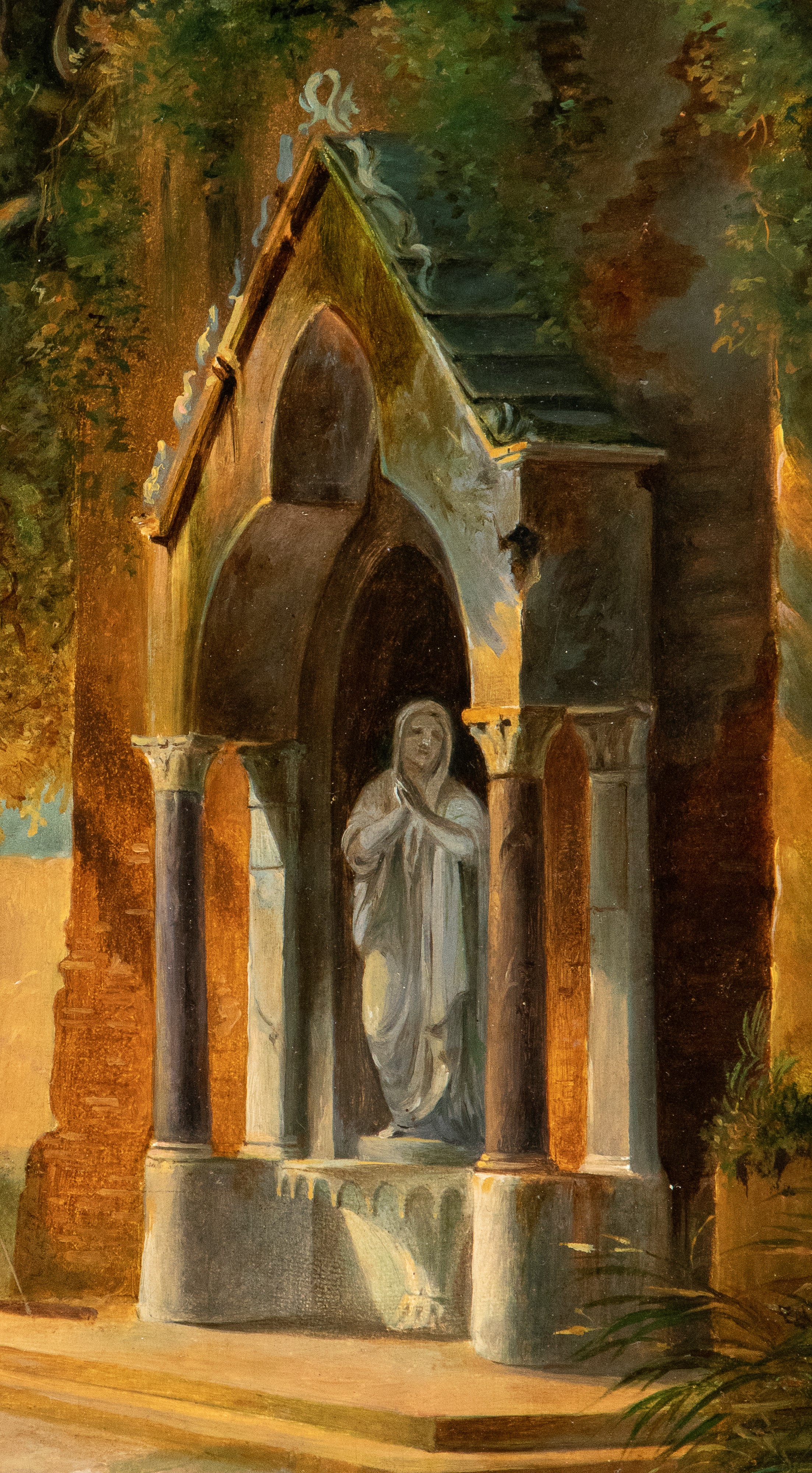 Artista Attivo a Roma, XIX Secolo - Edicola votiva nella campagna laziale con veduta di Ariccia, ...