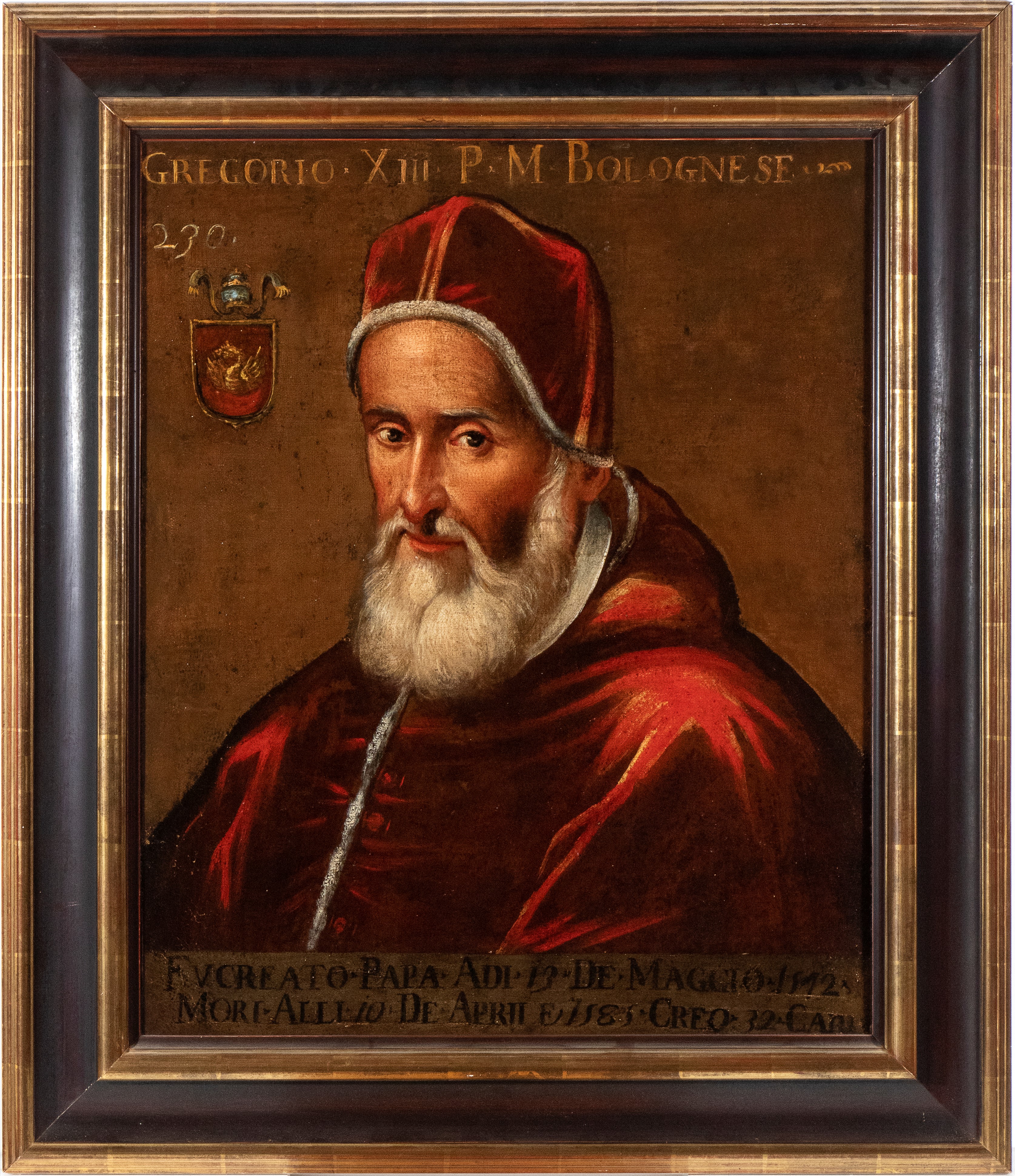 Artista Attivo a Roma, XVII Secolo - Ritratto di Papa Gregorio XIII, olio su tela