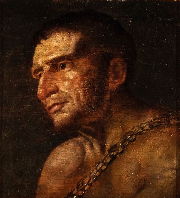 Artista italiano, XIX secolo - Head of a Prisoner with a Chain