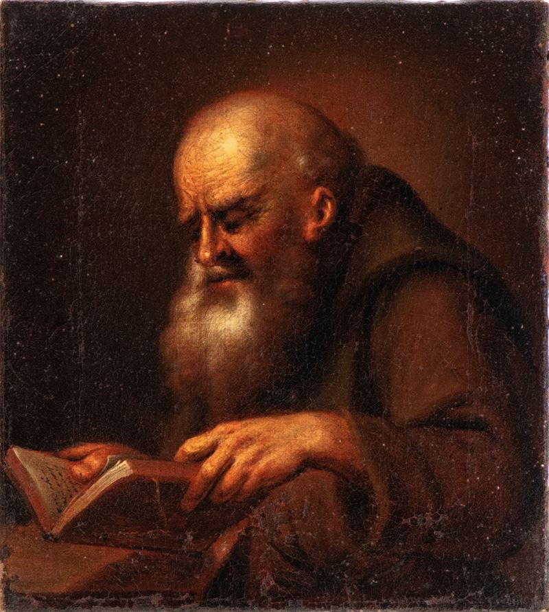 Autore Ignoto, Busto di frate con libro, olio su tela