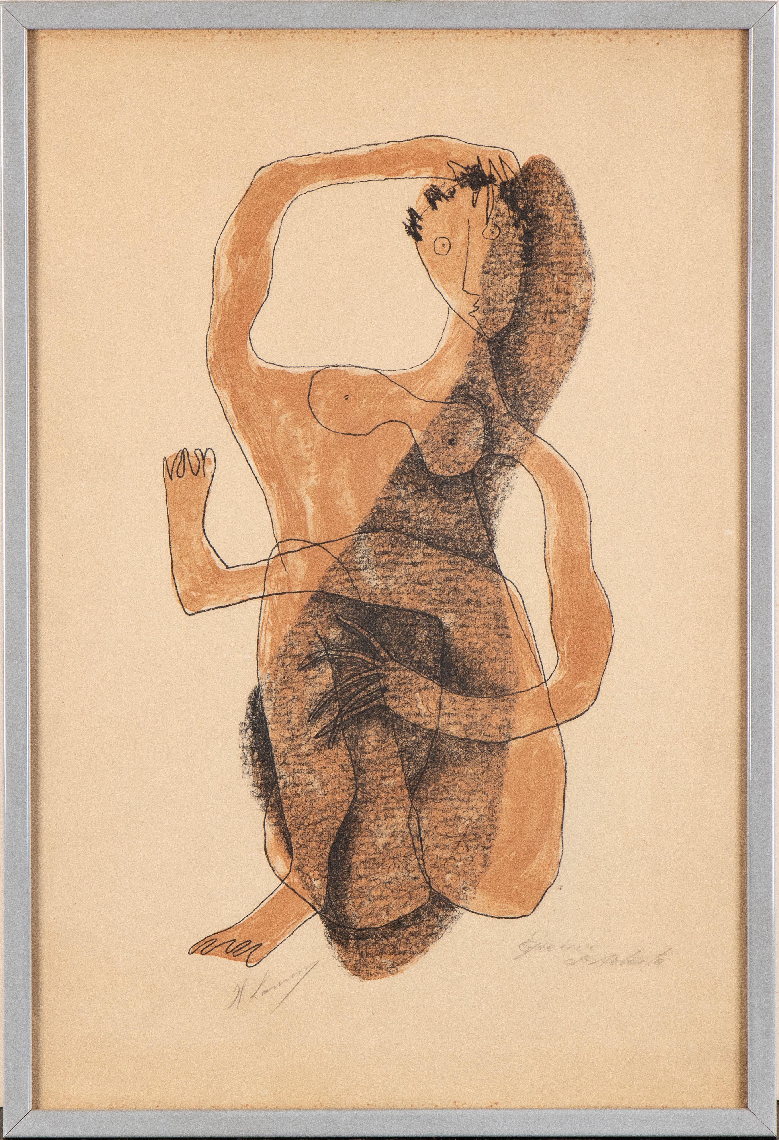 Henri Laurens - Femme assise à la jambe levée, litografia