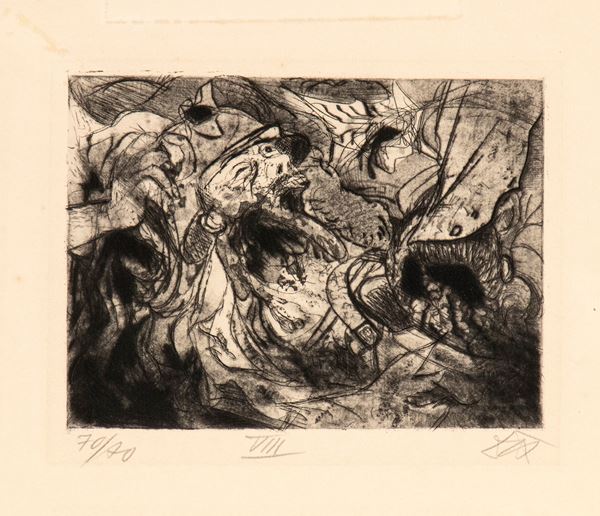 OTTO DIX - VIII etching (Zerschossene) from the series"Der Krieg" 