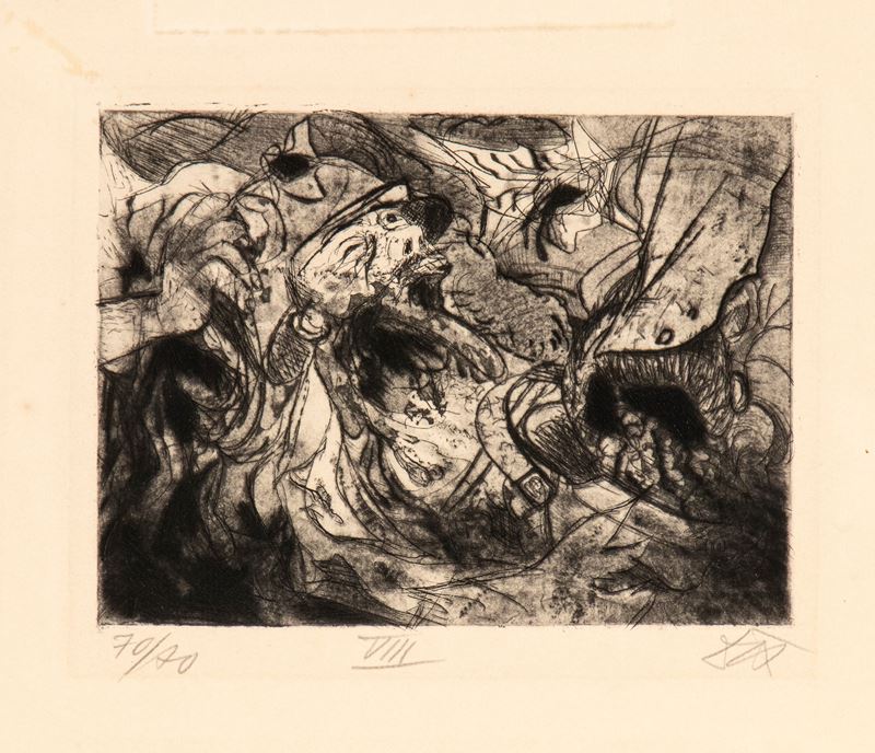 Otto DIX - Zerschossene dalla serie Der Krieg, acquaforte, acquatinta e puntasecca