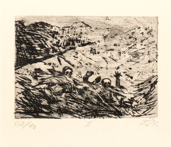 OTTO DIX - II etching (Verschuttete) from the series "Der Krieg"