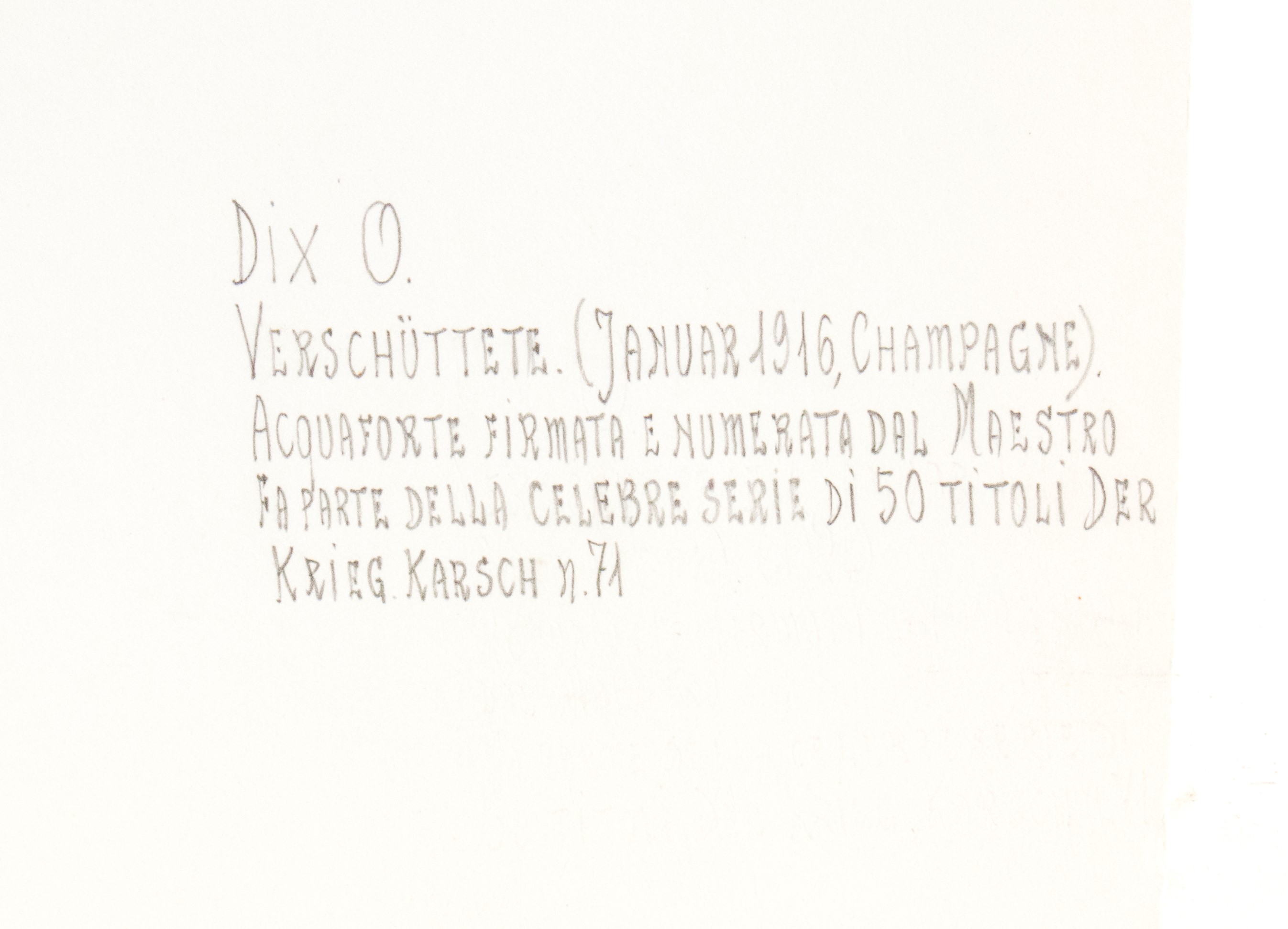 Otto DIX - Verschuttete, dalla serie Der Krieg, acquaforte, acquatinta e puntasecca