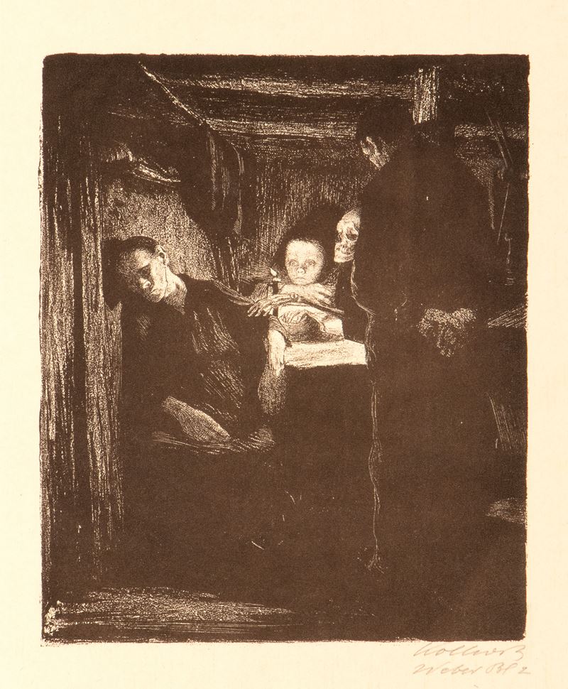 Käthe Kollwitz - Tod dalla serie Ein Weberaufstand, litografia su carta