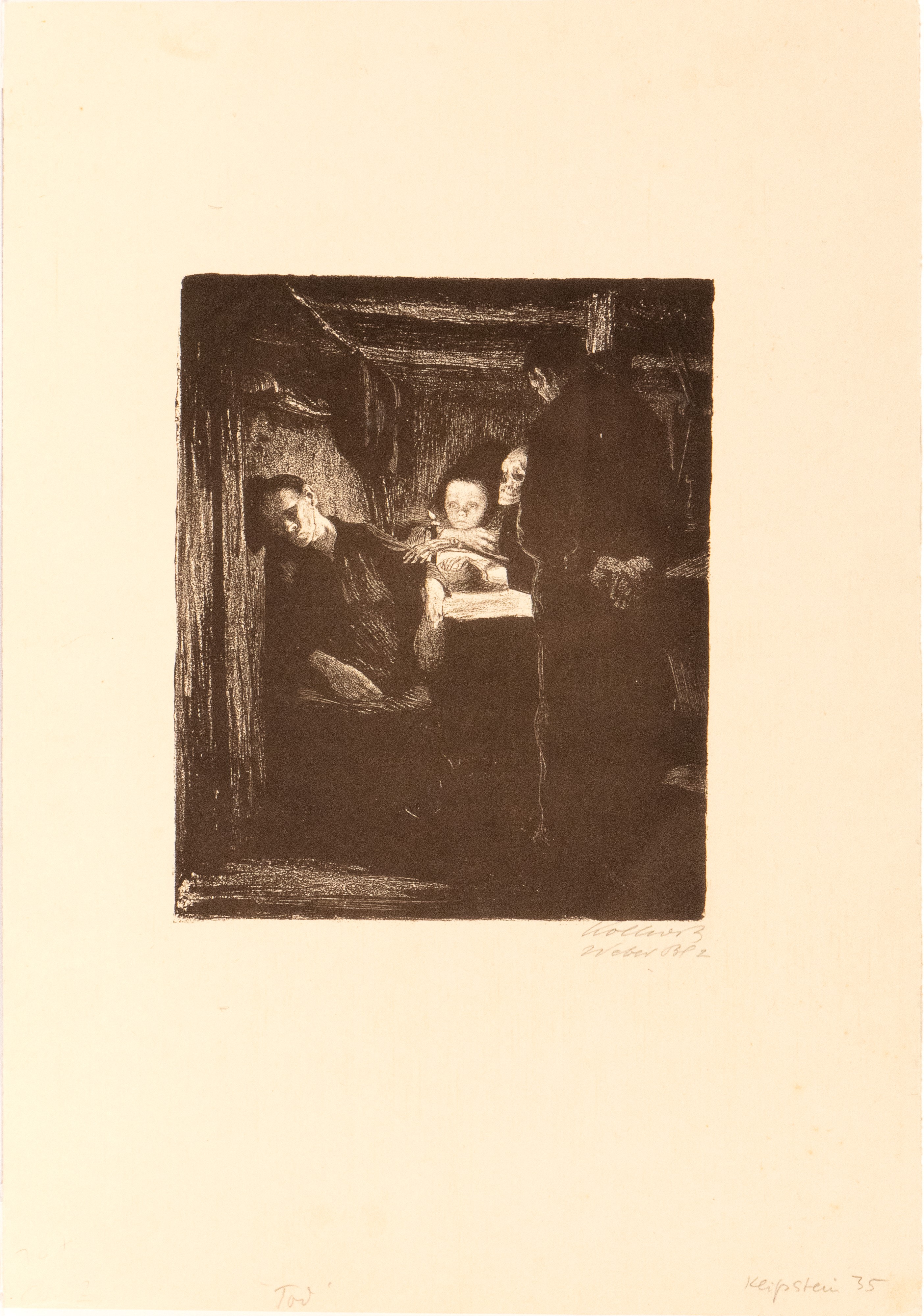 Käthe Kollwitz - Tod dalla serie Ein Weberaufstand, litografia su carta