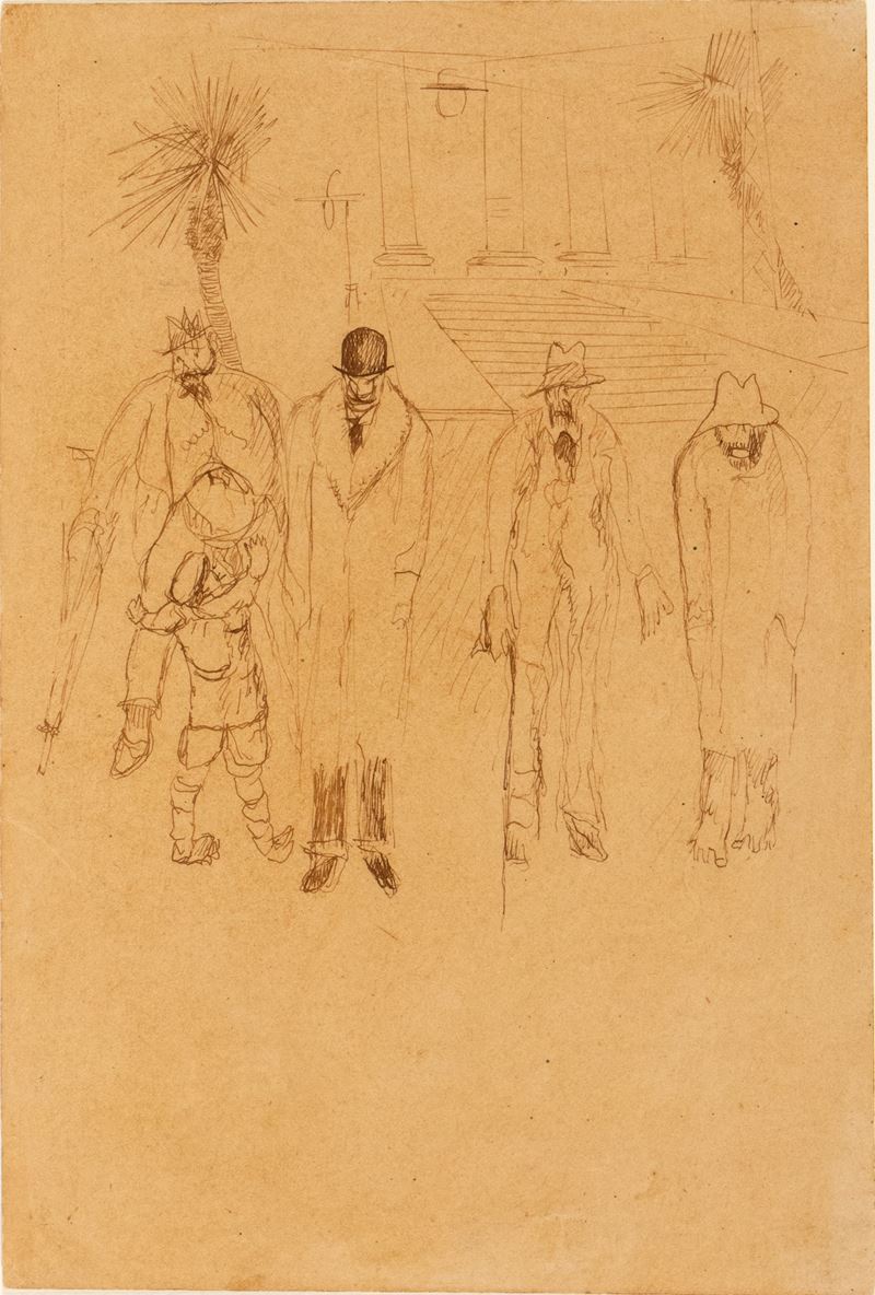 Lorenzo Viani - Figure e vageri, china su carta