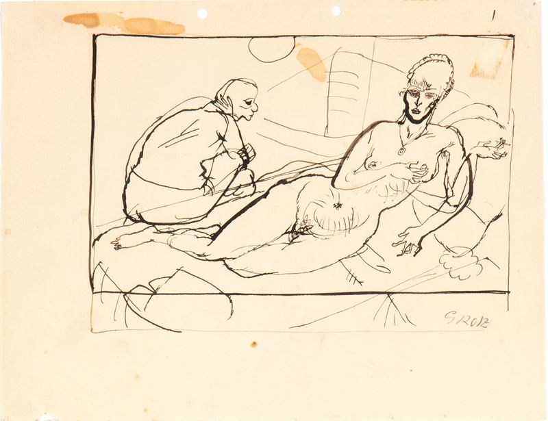 George Grosz - Studio in China su carta