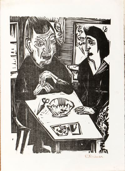 Alte und junge Frau, xilografia su carta