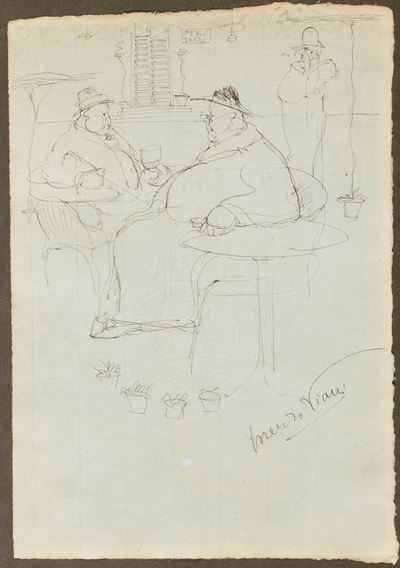 A cena, inchiostro su carta