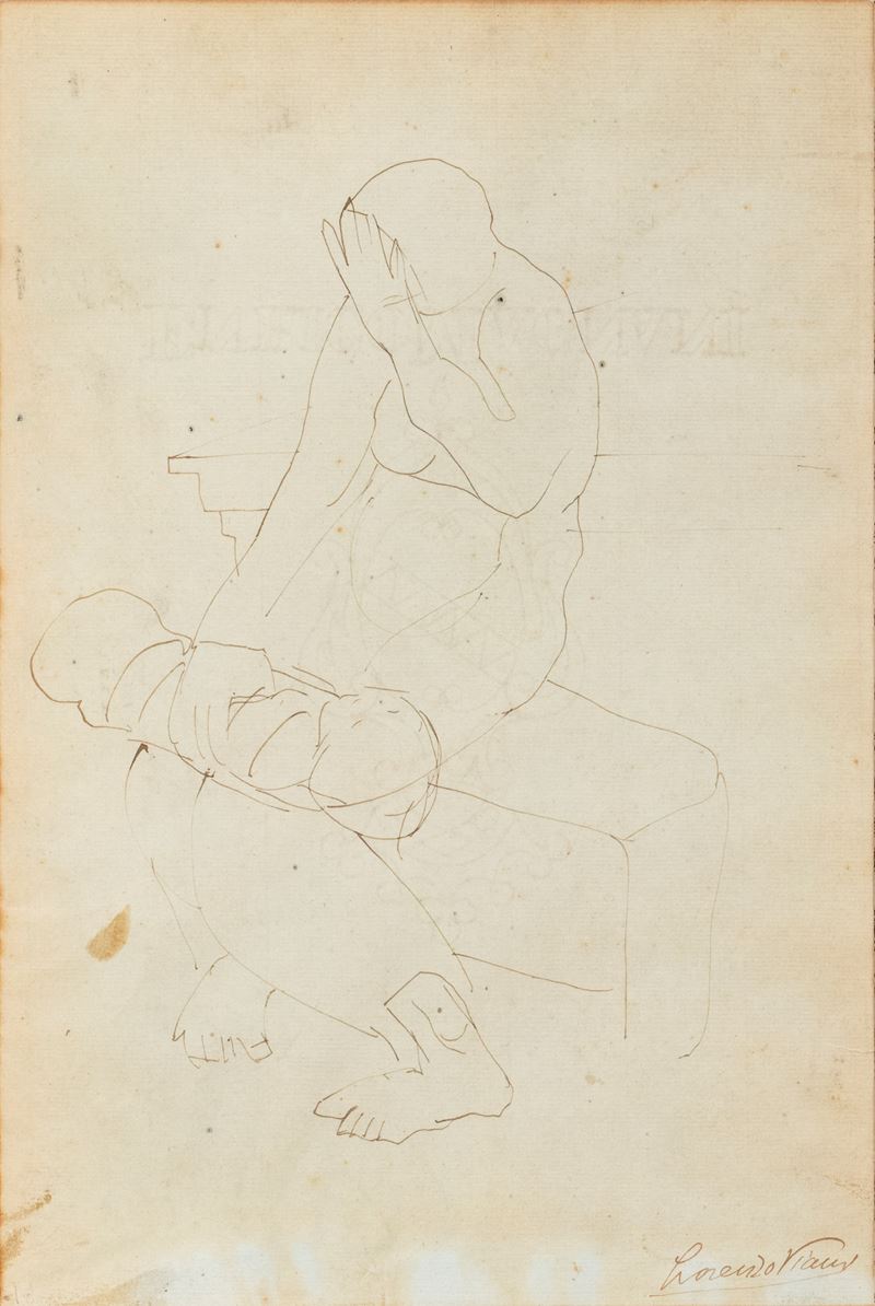 Lorenzo Viani - Senza titolo, inchiostro su carta