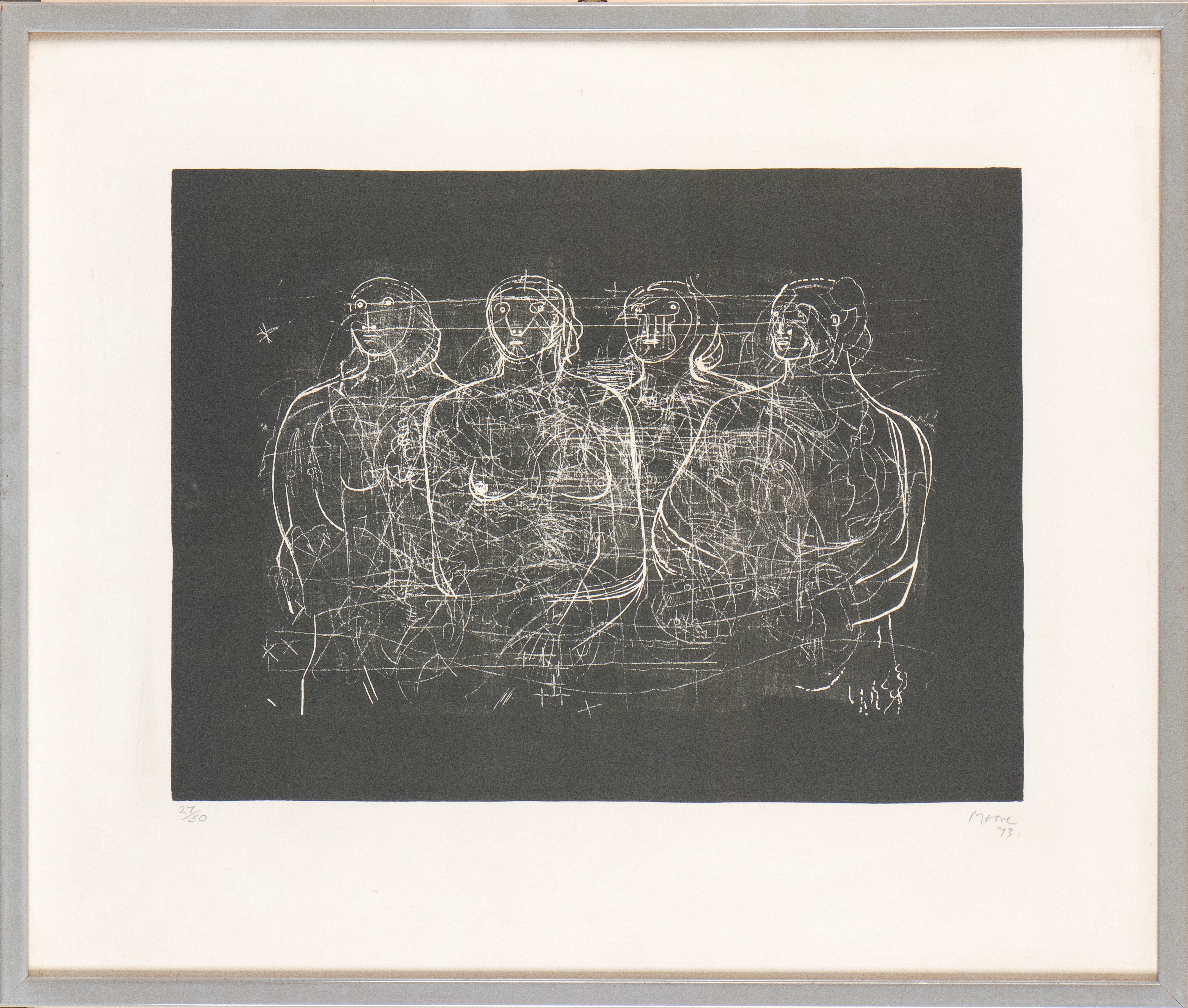 Henry Moore - Four Grey Ladies, litografia su carta, 1973