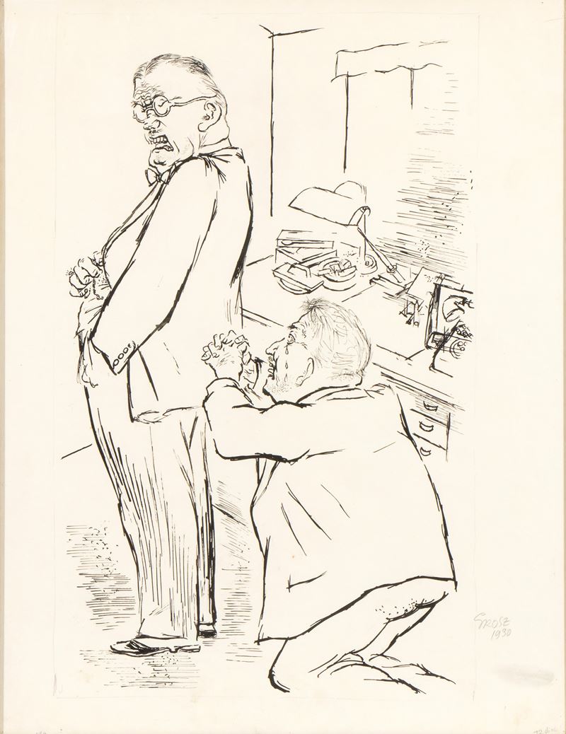 George Grosz - Pleading is case, inchiostro su carta, 1930