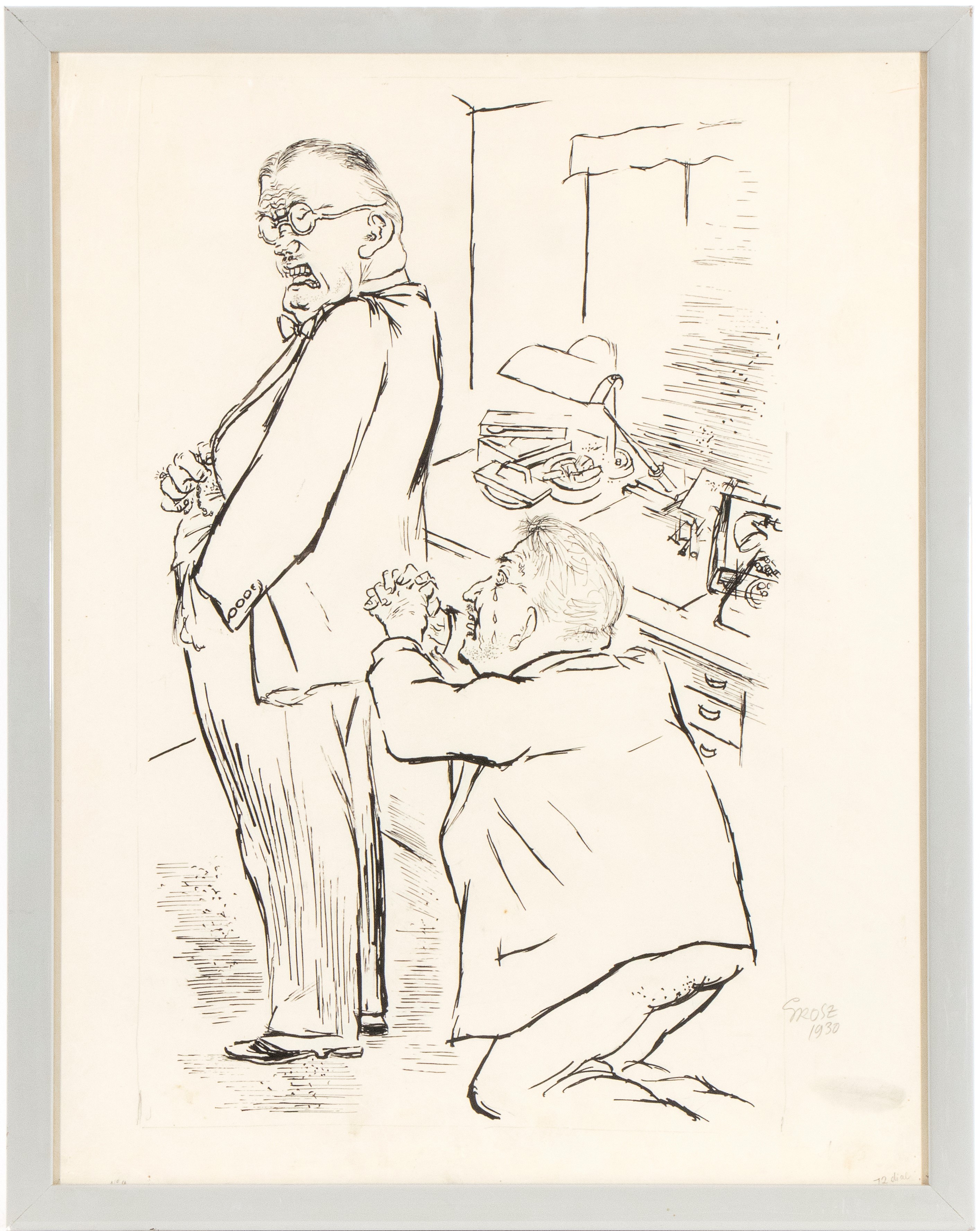 George Grosz - Pleading is case, inchiostro su carta, 1930