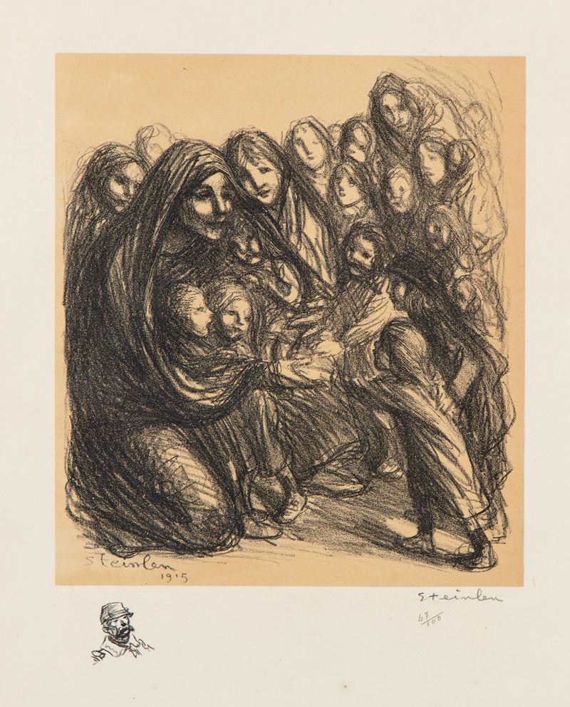 Theophile Alexandre Steinlen - Gli orfani della guerra, litografia su carta