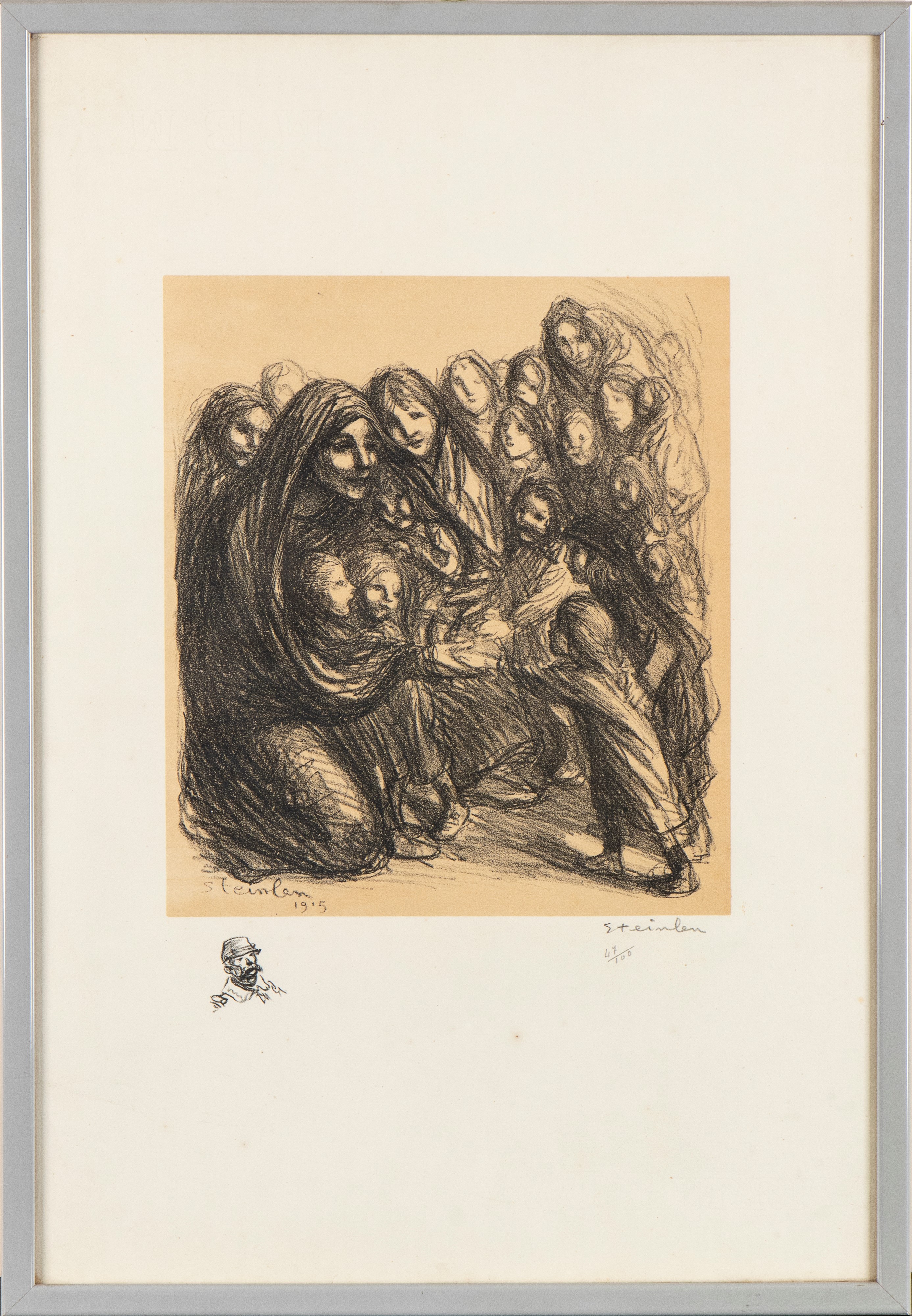 Theophile Alexandre Steinlen - Gli orfani della guerra, litografia su carta