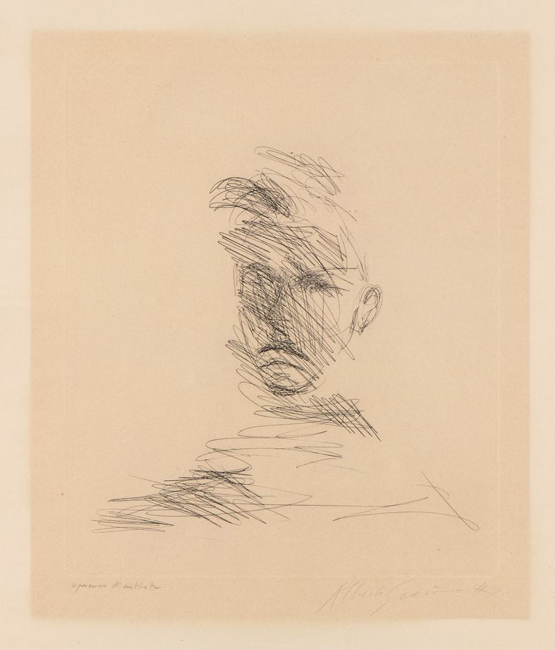 Alberto Giacometti - Ritratto di Rimbaud, acquaforte del 1962