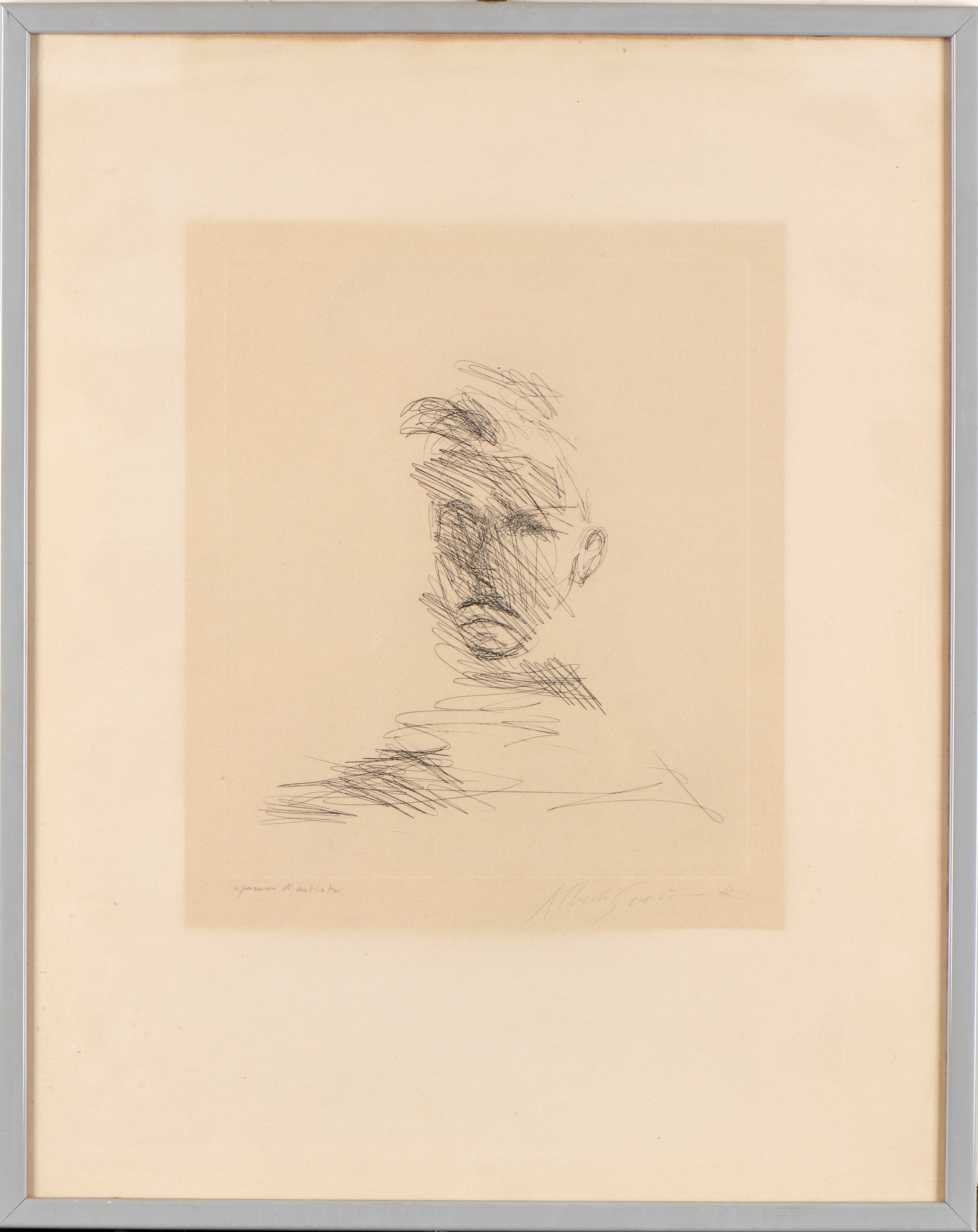 Alberto Giacometti - Ritratto di Rimbaud, acquaforte del 1962