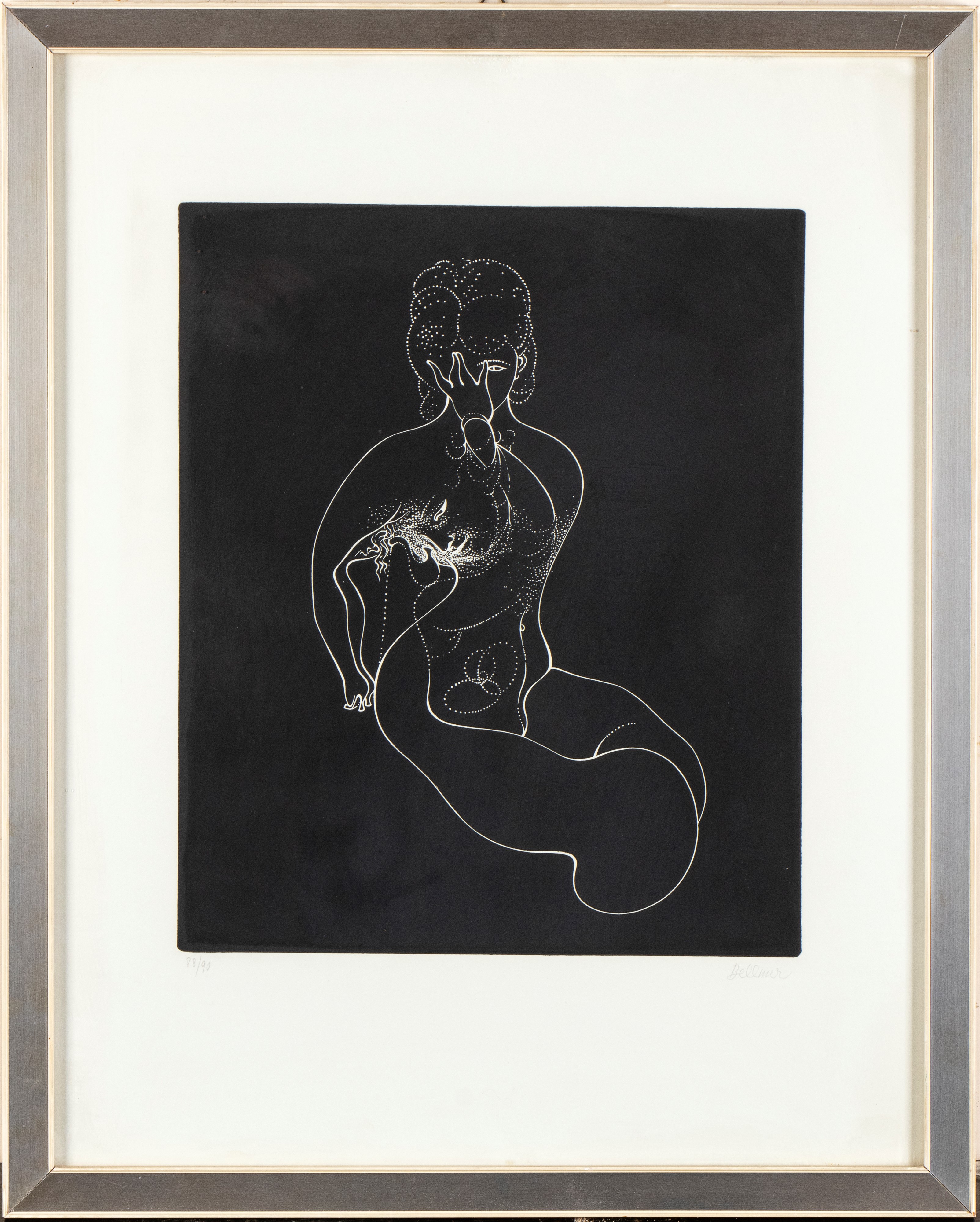 Hans Bellmer - Nudo immobile, litografia su carta