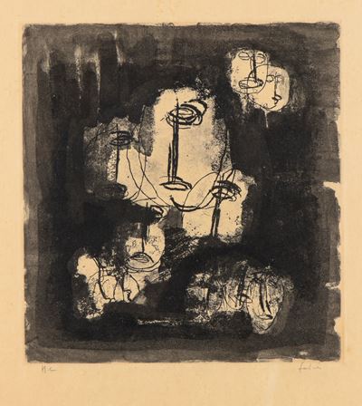 Les Otages - Acquaforte con acquatinta, 1942