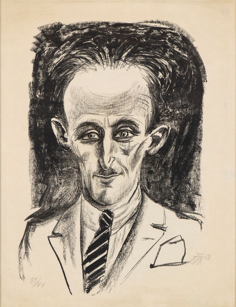 Otto DIX - Ritratto di Angermayer, litografia