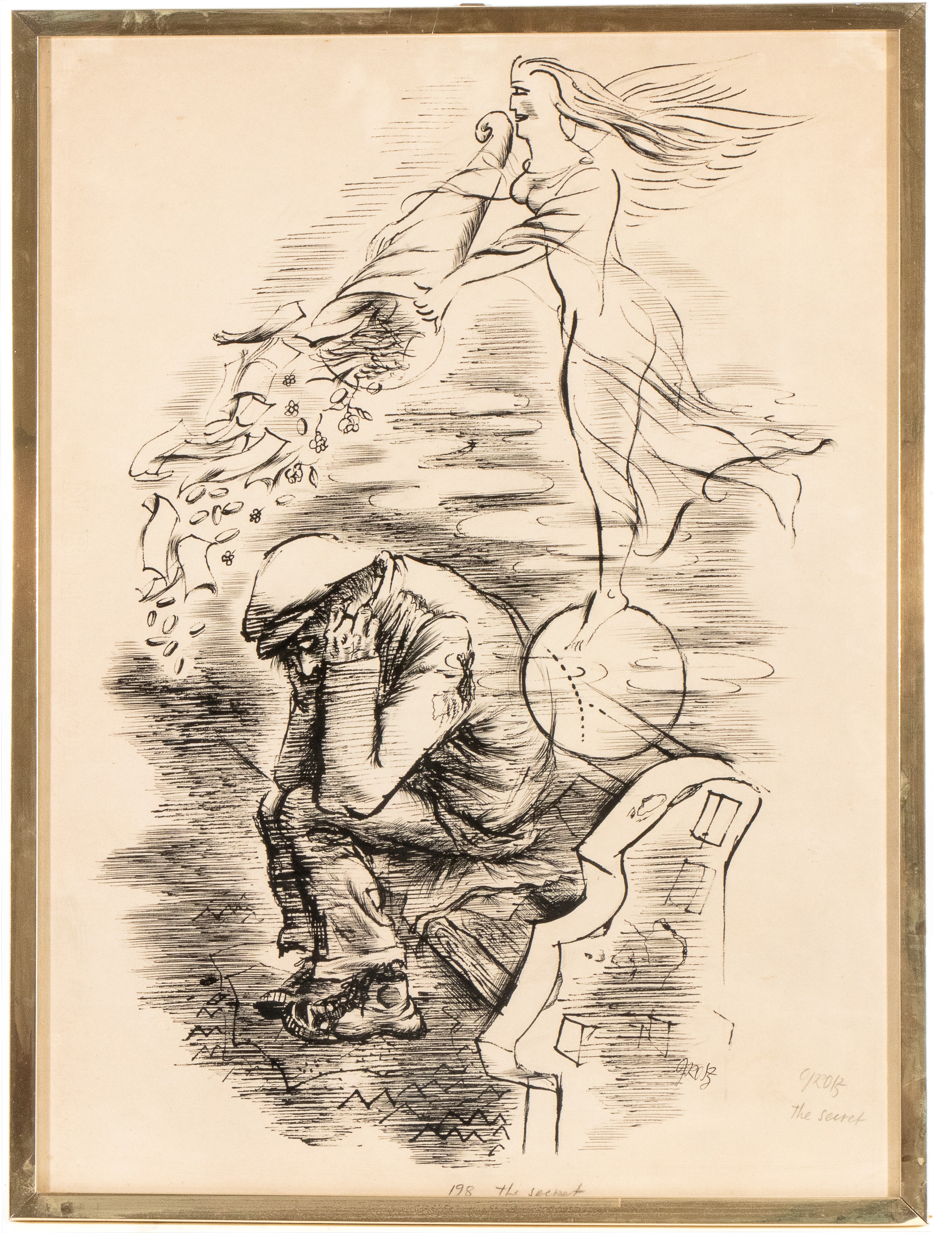 George Grosz - The Secret, inchiostro su carta