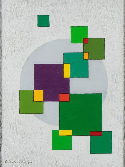 Composizione X1, olio e matita su tela