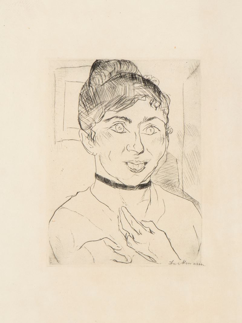 Max Beckmann - Ritratto di Käthe Carl, puntasecca, 1916