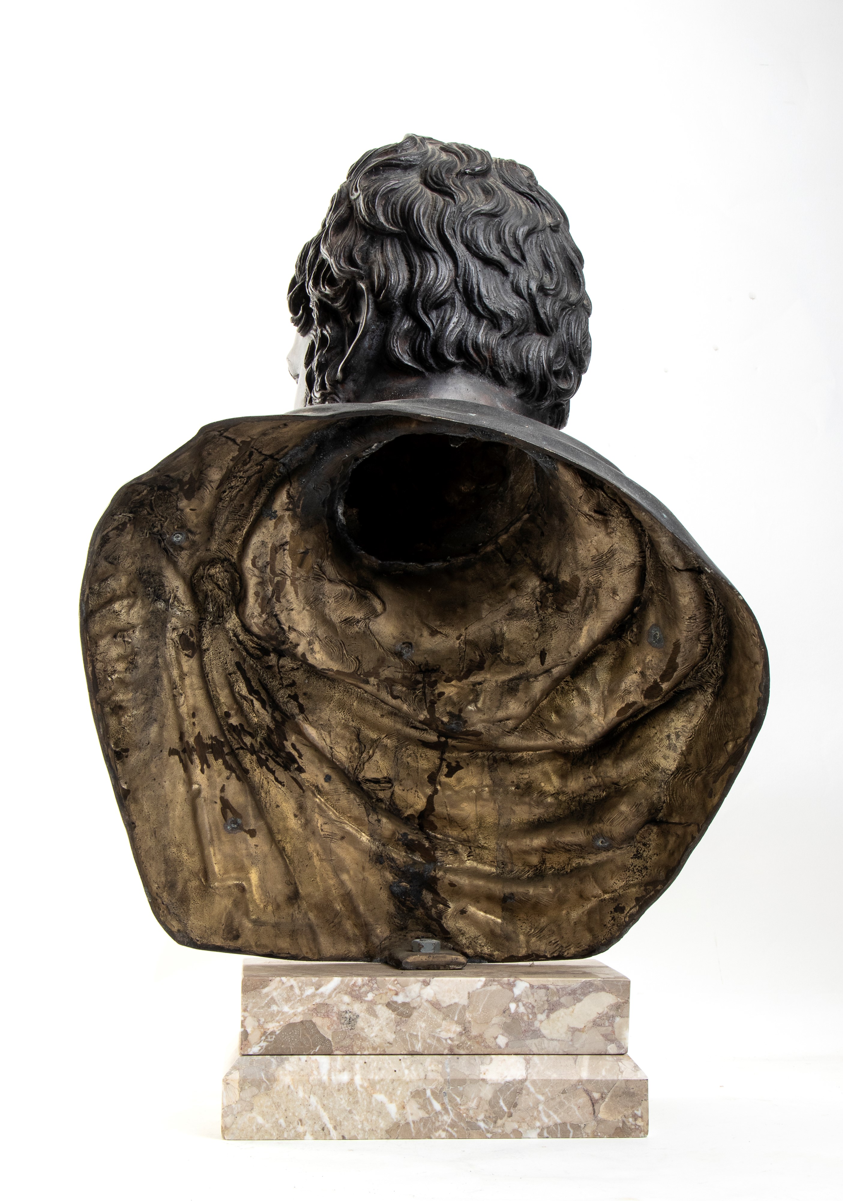 Busto di Caracalla, bronzo patinato con base in marmo, XIX secolo